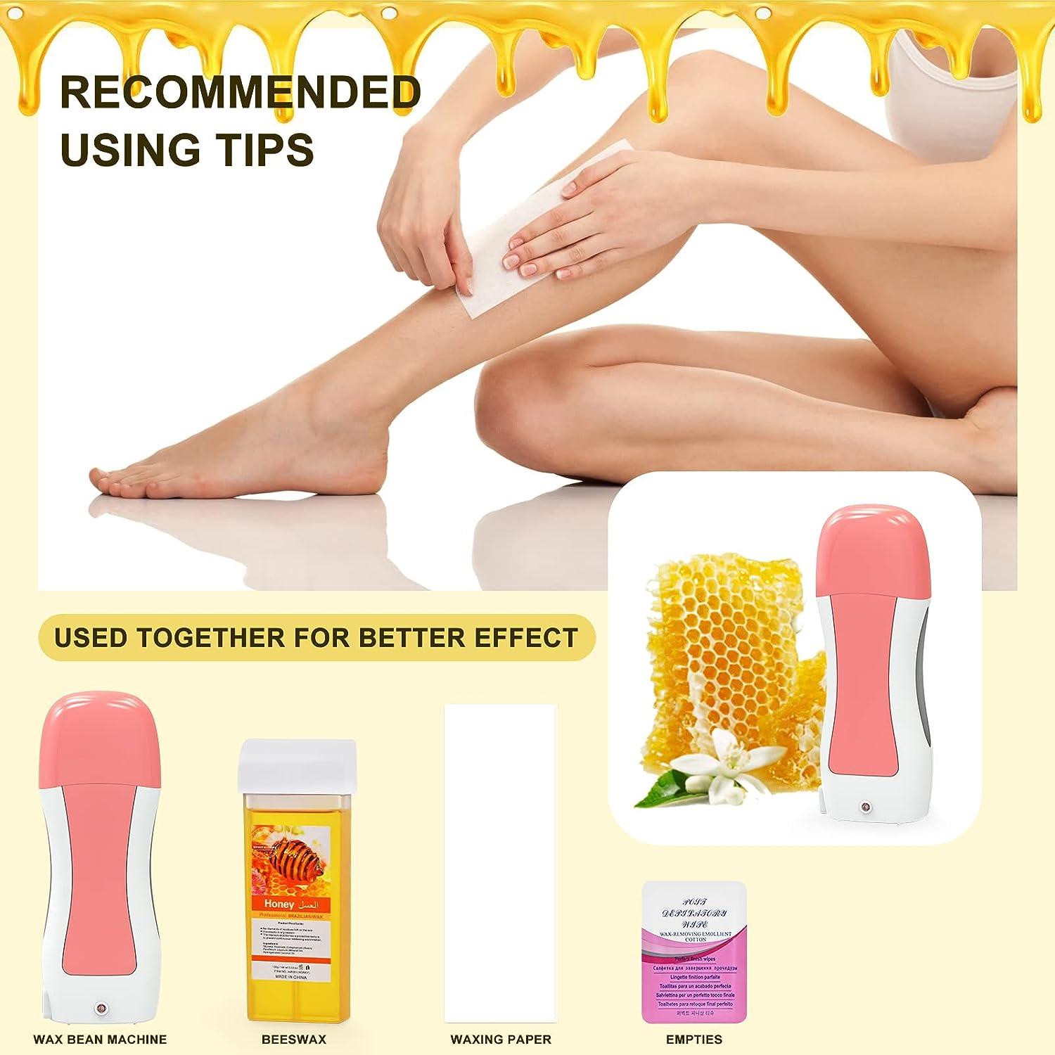 Honey Wax Roller Hair Removal Kit for Sensitive Skin Soft Wax