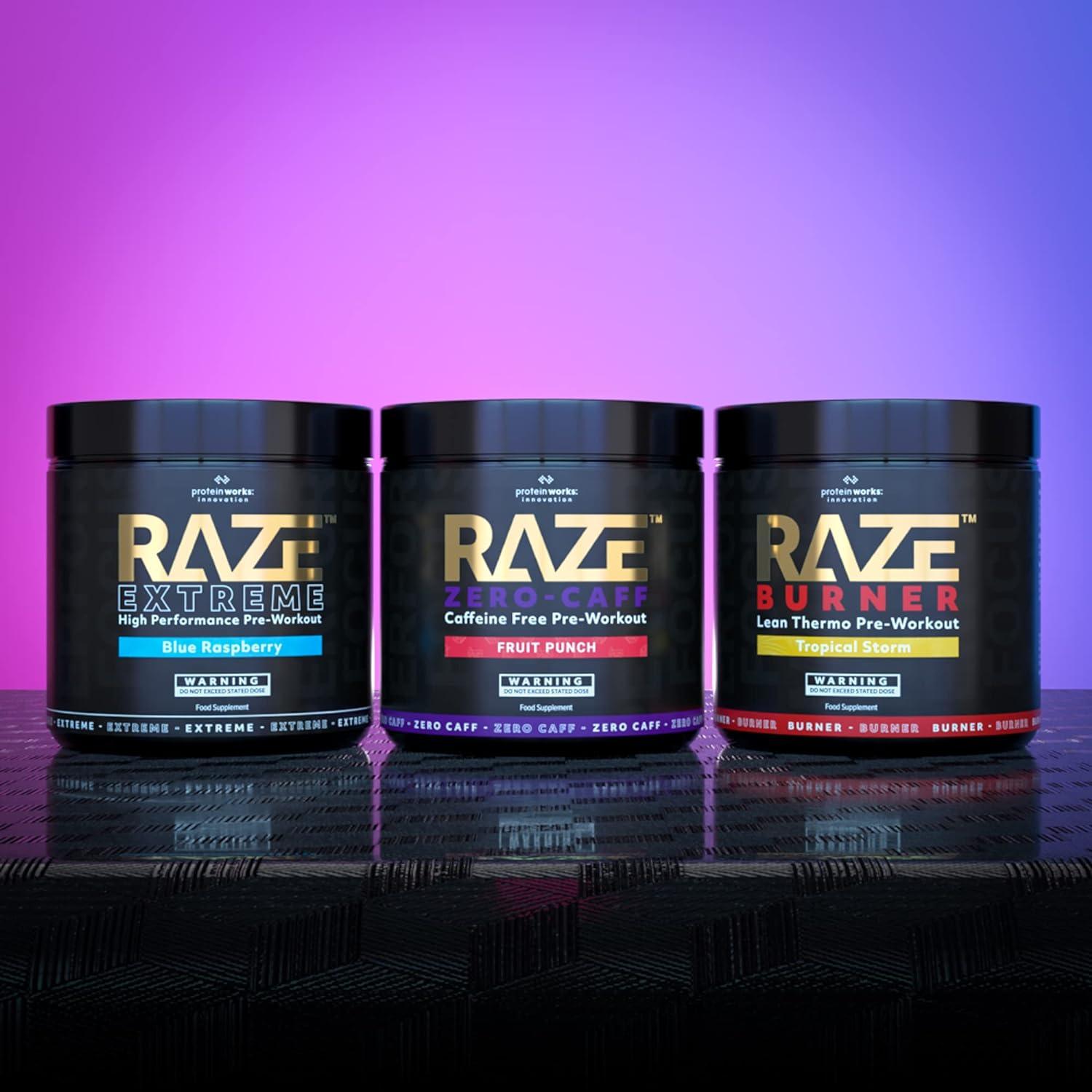 Protein Works Raze Burner Pre Workout Powder Thermogenic Caffeine