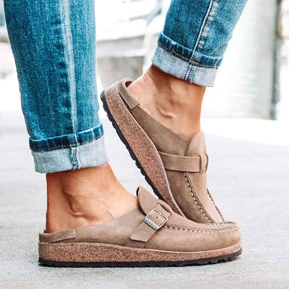 Buy Women's Casual Comfort Sandals Suede Slip-On Clogs for