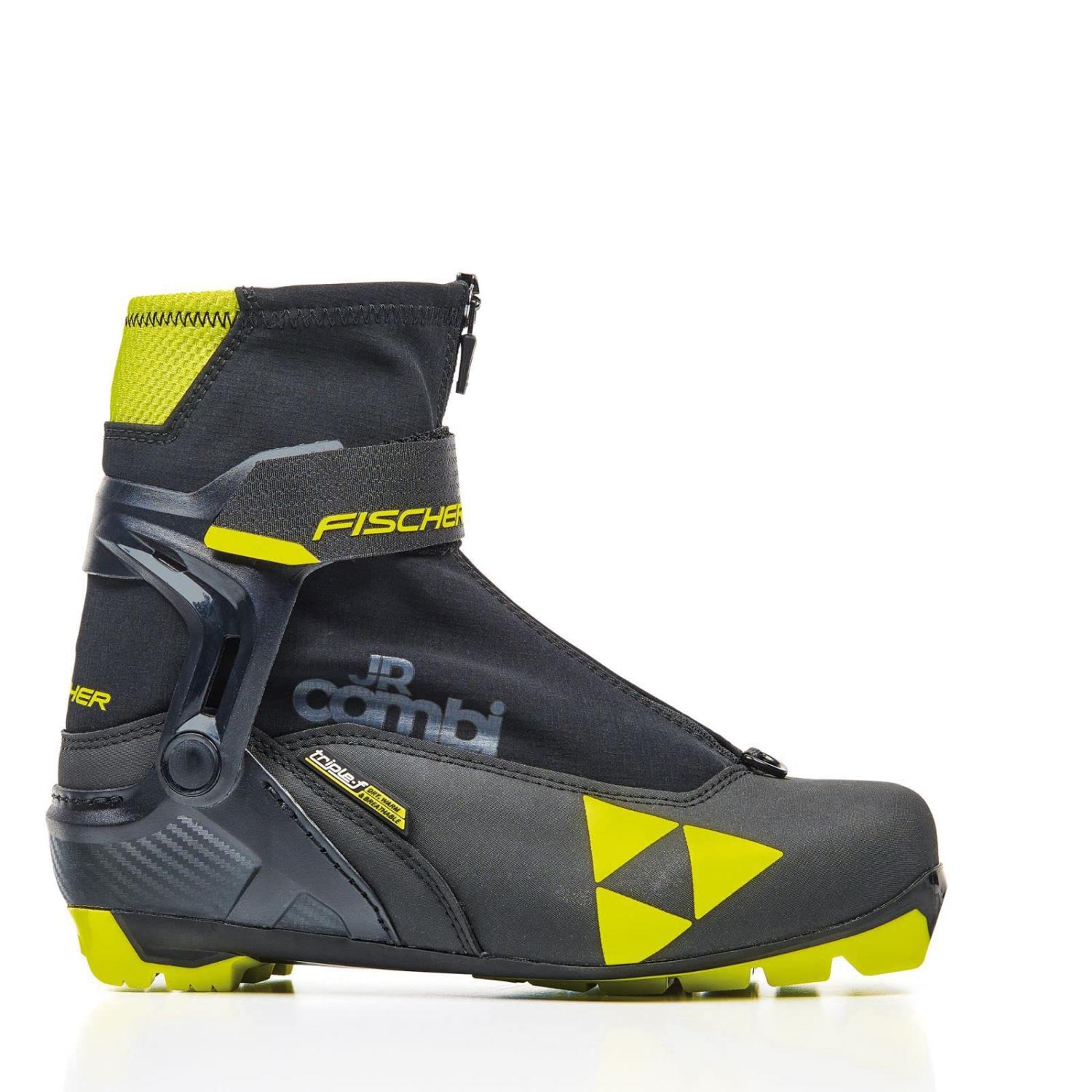 Fischer Jr Combi Cross Country Ski Boot 2020/2021 Black/Yellow 35