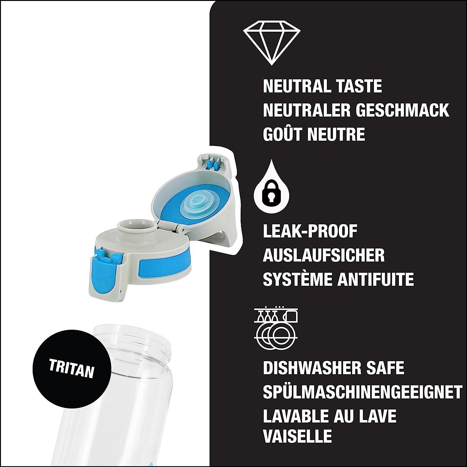 Sigg - Tritan Water Bottle - Total Clear One MyPlanet Aqua - Suitable for Carbonated Beverages - Dishwasher Safe - Leakproof - L