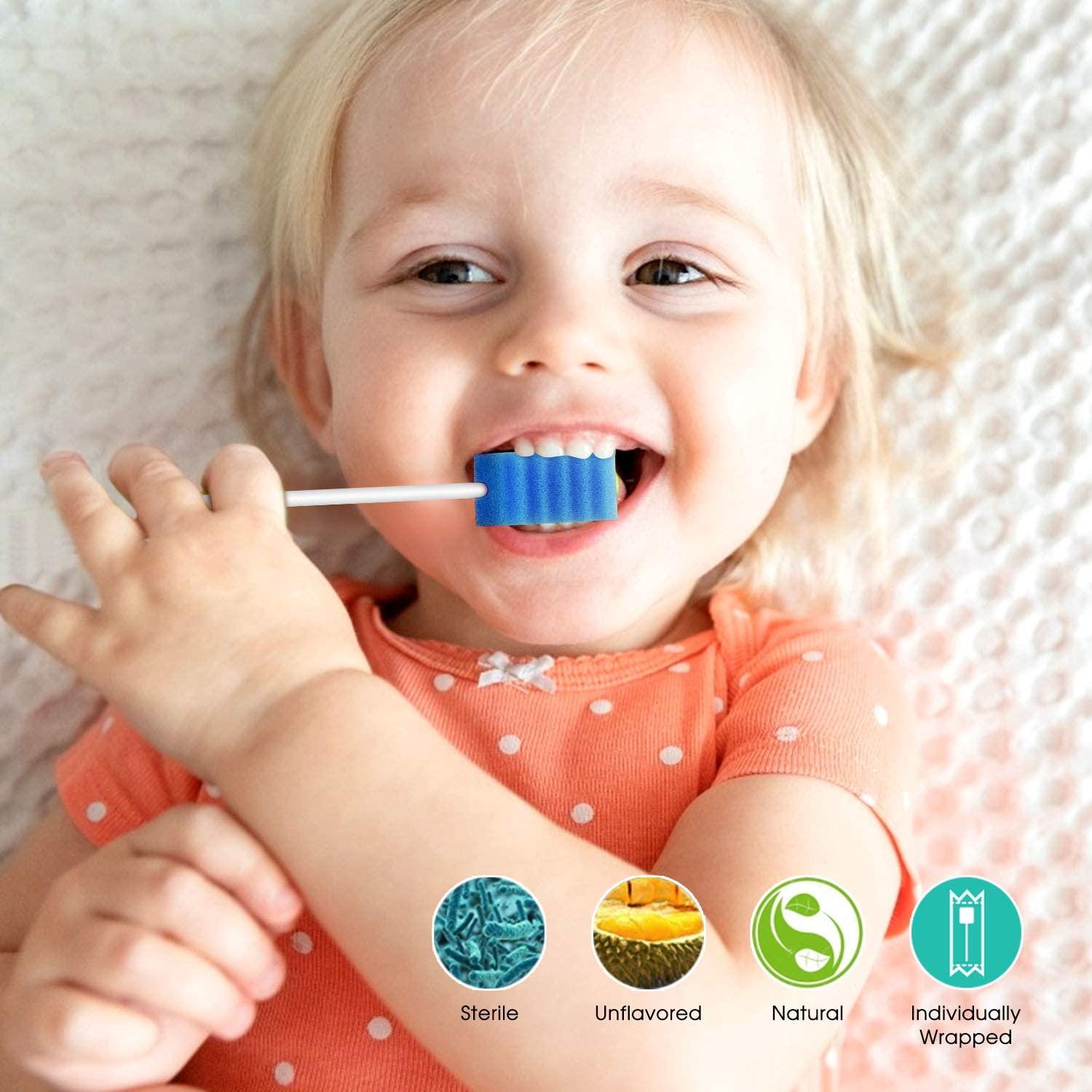 300 Pcs Unflavored Sterile Oral Swabs for Mouth Cleaning Individually