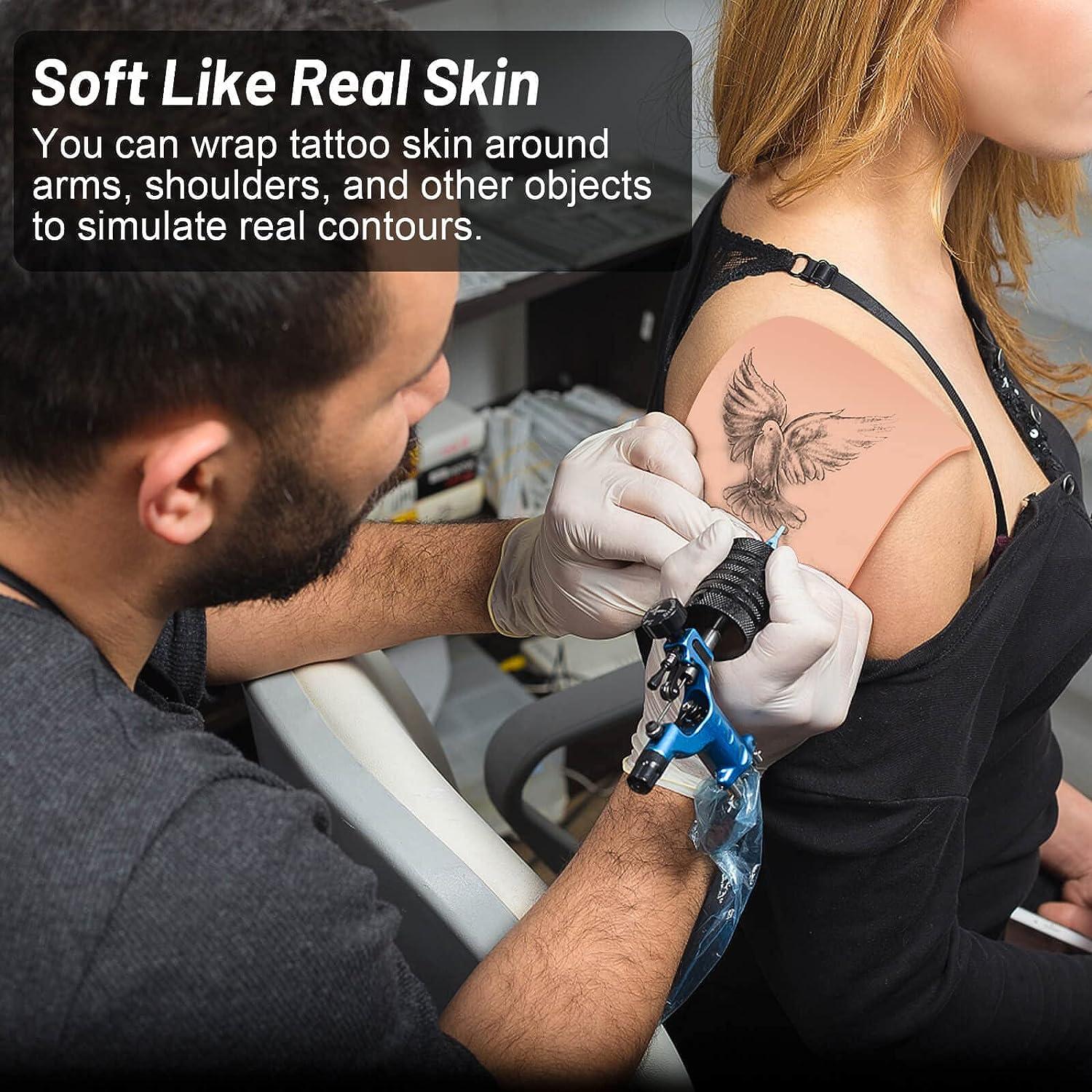 12PCS Tattoo Practice Skins, Modacraft Double Sides Tattoo Fake Skin 1.2mm  Thick Soft Tattoo Skin 7.45.6in Practice Skin for Tattooing, Silicone Fake  Skin for Tattoo Supplies Tattoo Kit for Beginners