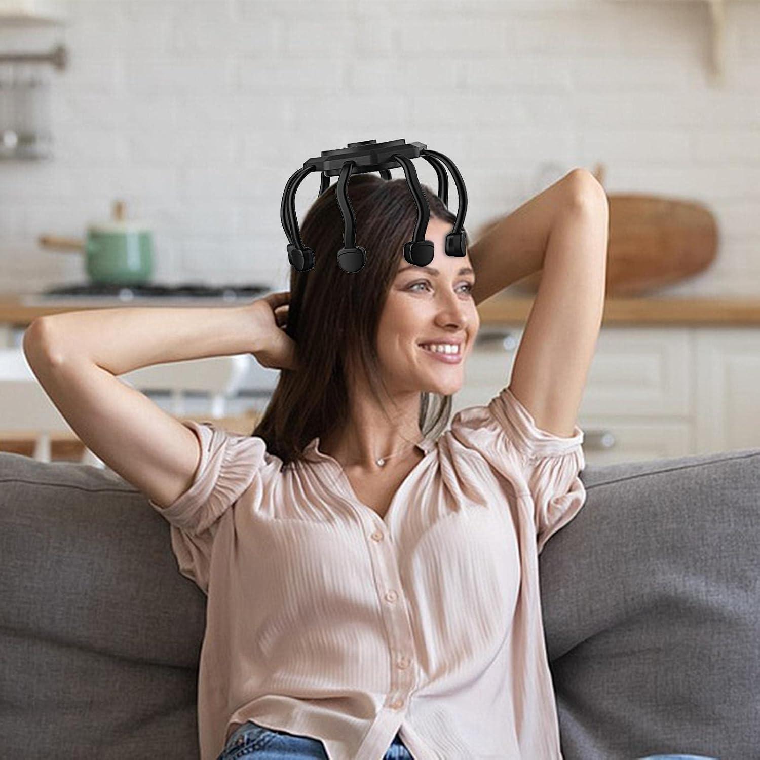 electric head scalp vibrating massager Electric Head Massager - Octopus Scalp Massager with 3 Modes & 10 Vibrating  Contacts for Deep Sleep Hair Growth and Ultimate Relaxation - Upgrade Black  | Buy Now with Express International Delivery