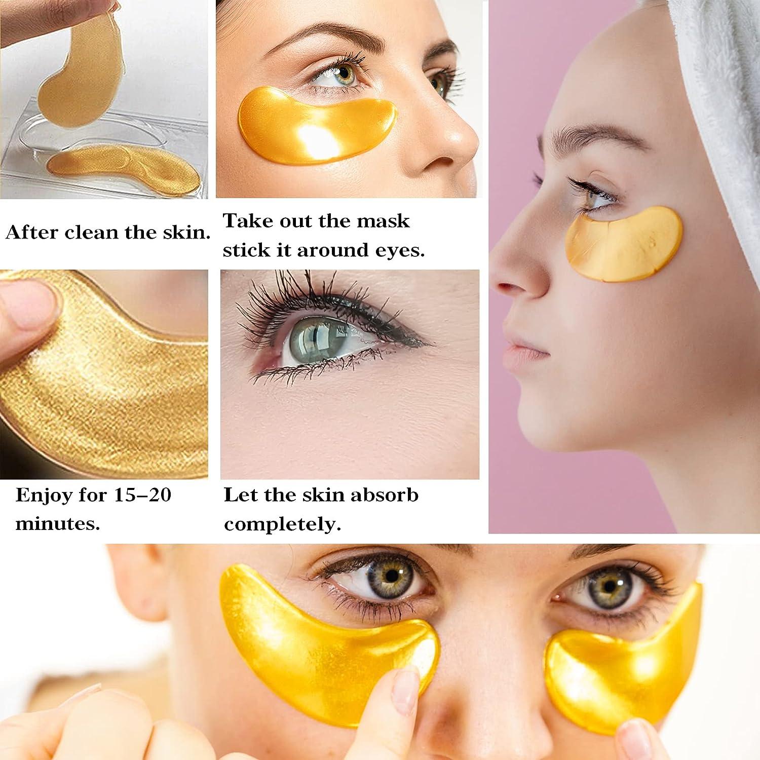 30 Pairs 24K Gold Under Eye Patches Crystal Collagen Under Eye Mask