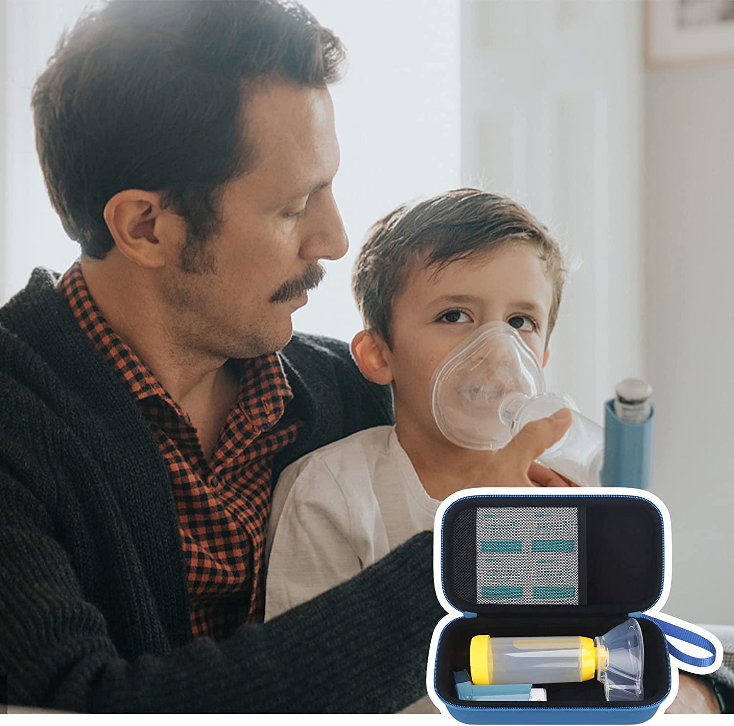 Elonbo Carrying Case for Asthma Inhaler Spacer Travel Organizer Bag