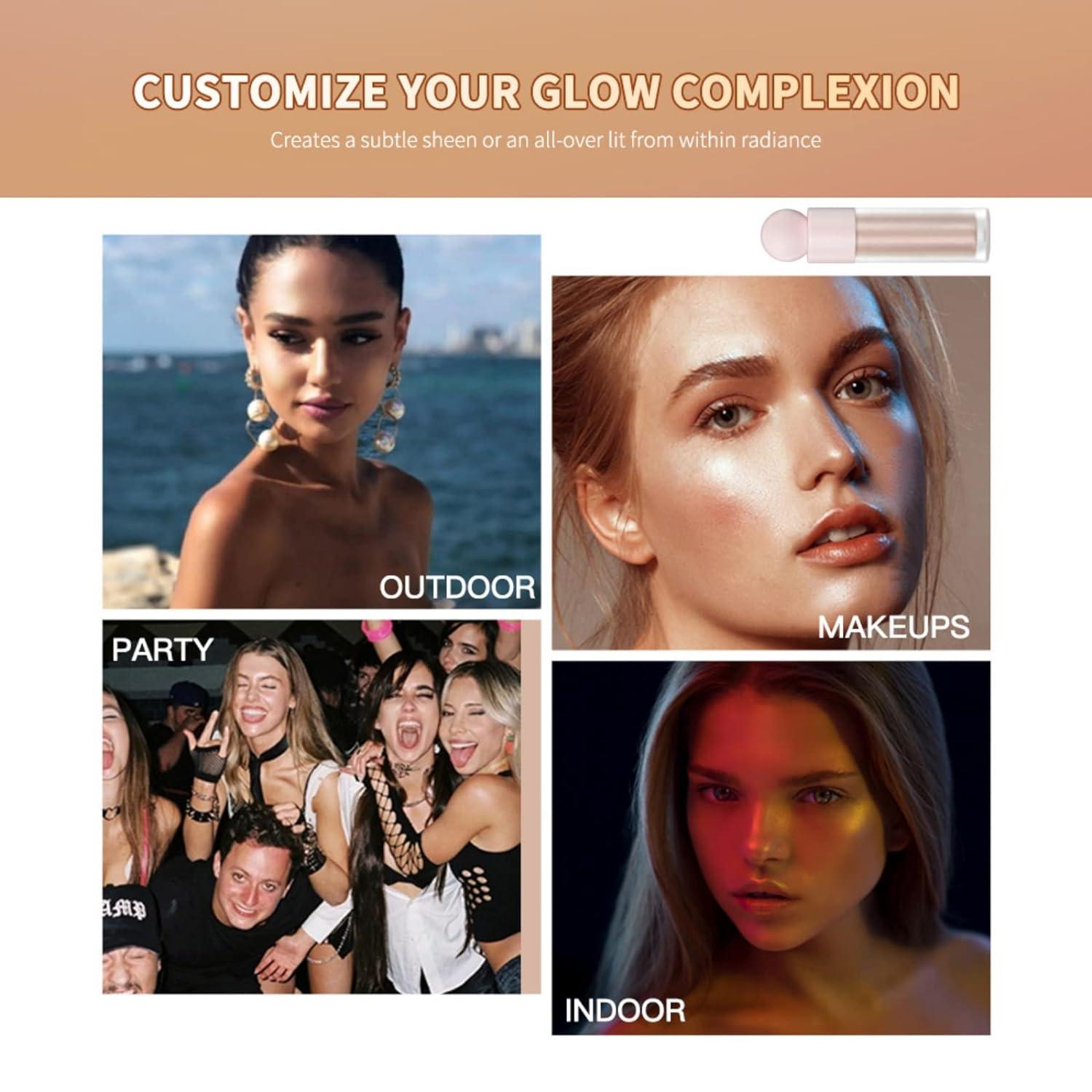 Highlighter Makeup Stick - Long Lasting Natural Glow Makeup For Face |  Waterproof Smooth Highlighter, Sparkly Highlighters Long-Lasting Liquid