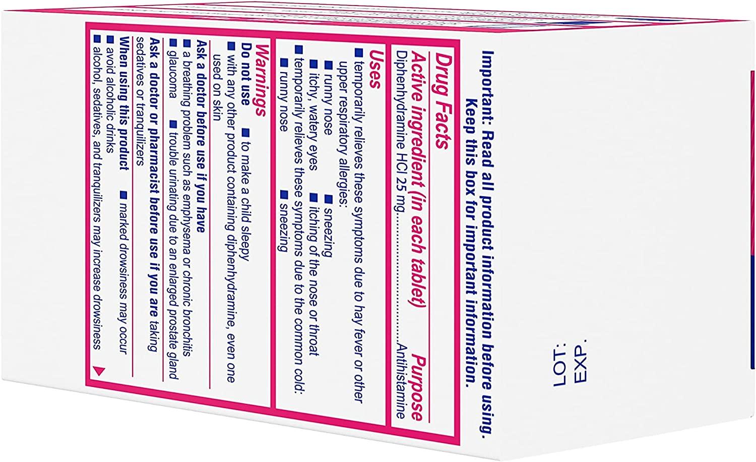 Benadryl Ultratabs Antihistamine Allergy Relief Medicine 100 ct