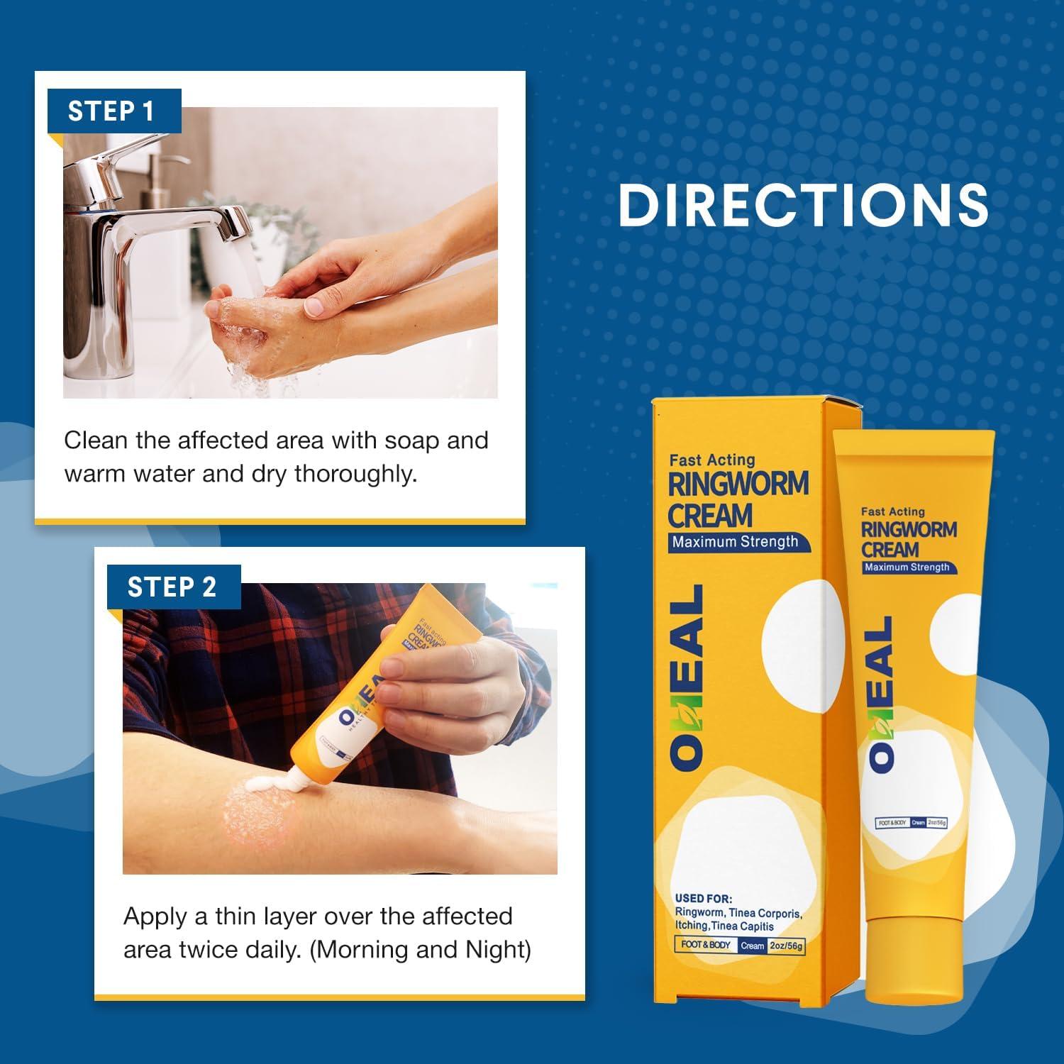 OHEAL Fast Acting Ringworm Treatment for Humans Tinea Versicolor