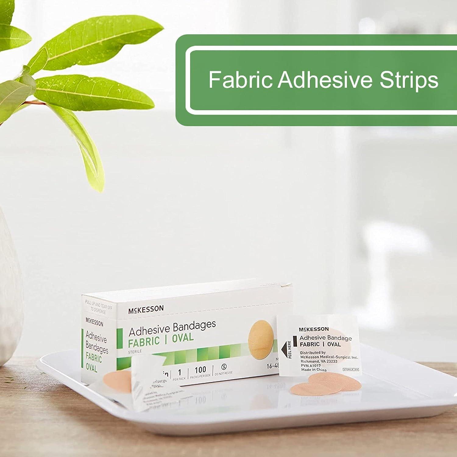 McKesson Adhesive Bandages Sterile Fabric Oval 1 in x 1 1/4 in 100