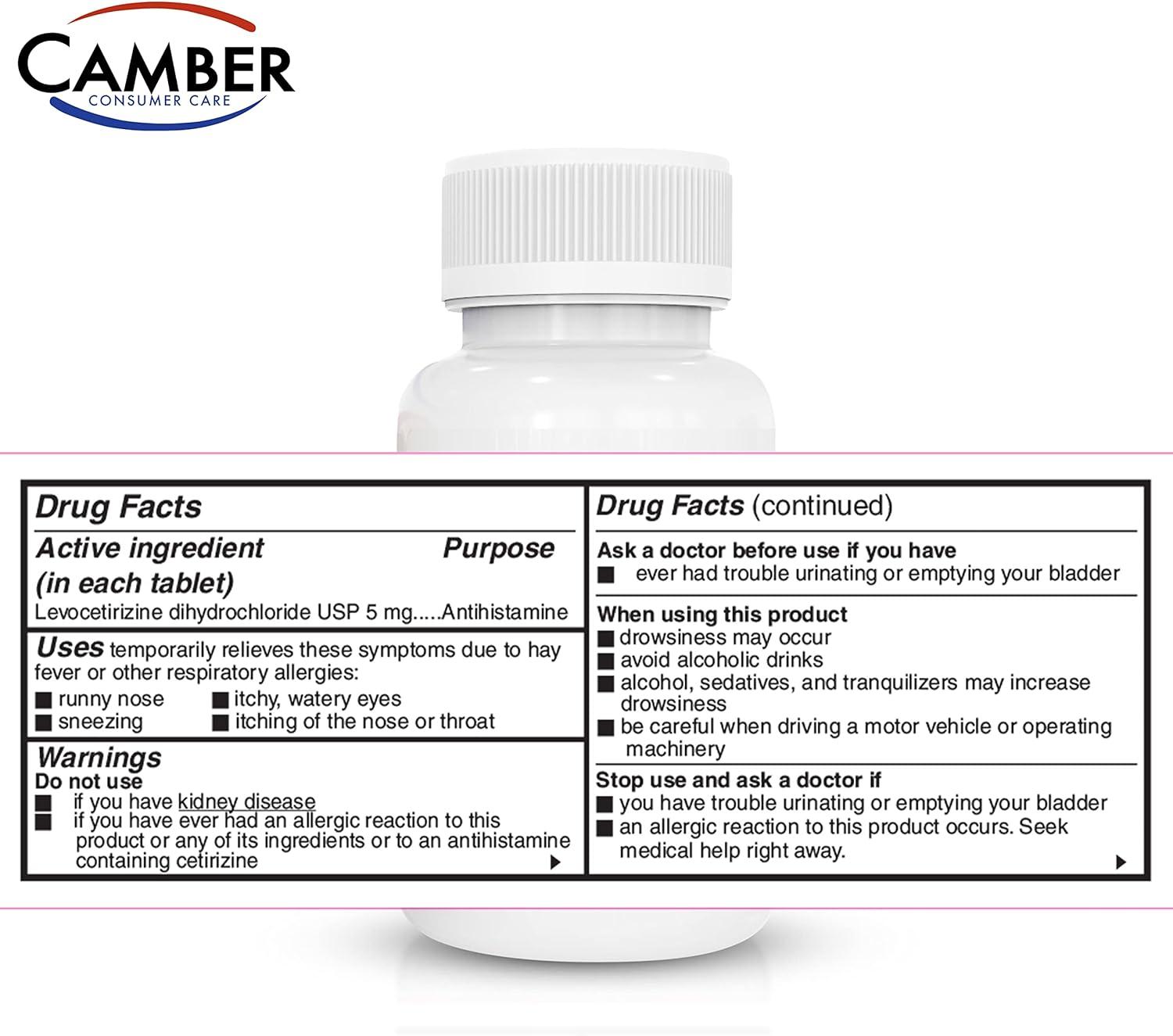 Camber Consumer Care Levocetirizine Dihydrochloride 5mg Antihistamine