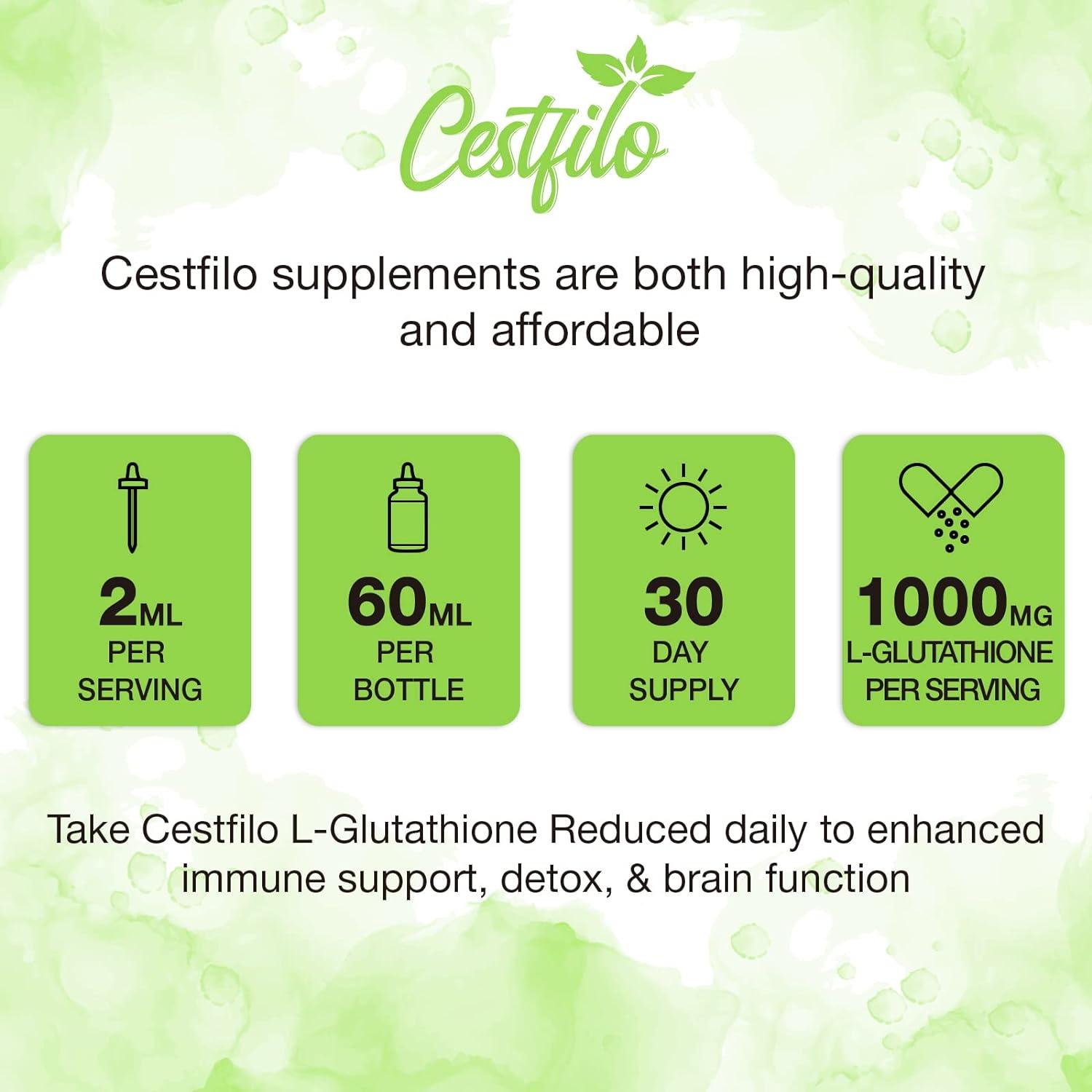 Cestfilo Liposomal Glutathione Liquid 1000 mg - High Absorption Antioxidant  for Immune Support | 2 Pack 60 ml | Buy Now with Express International  Delivery | GoSupps.com