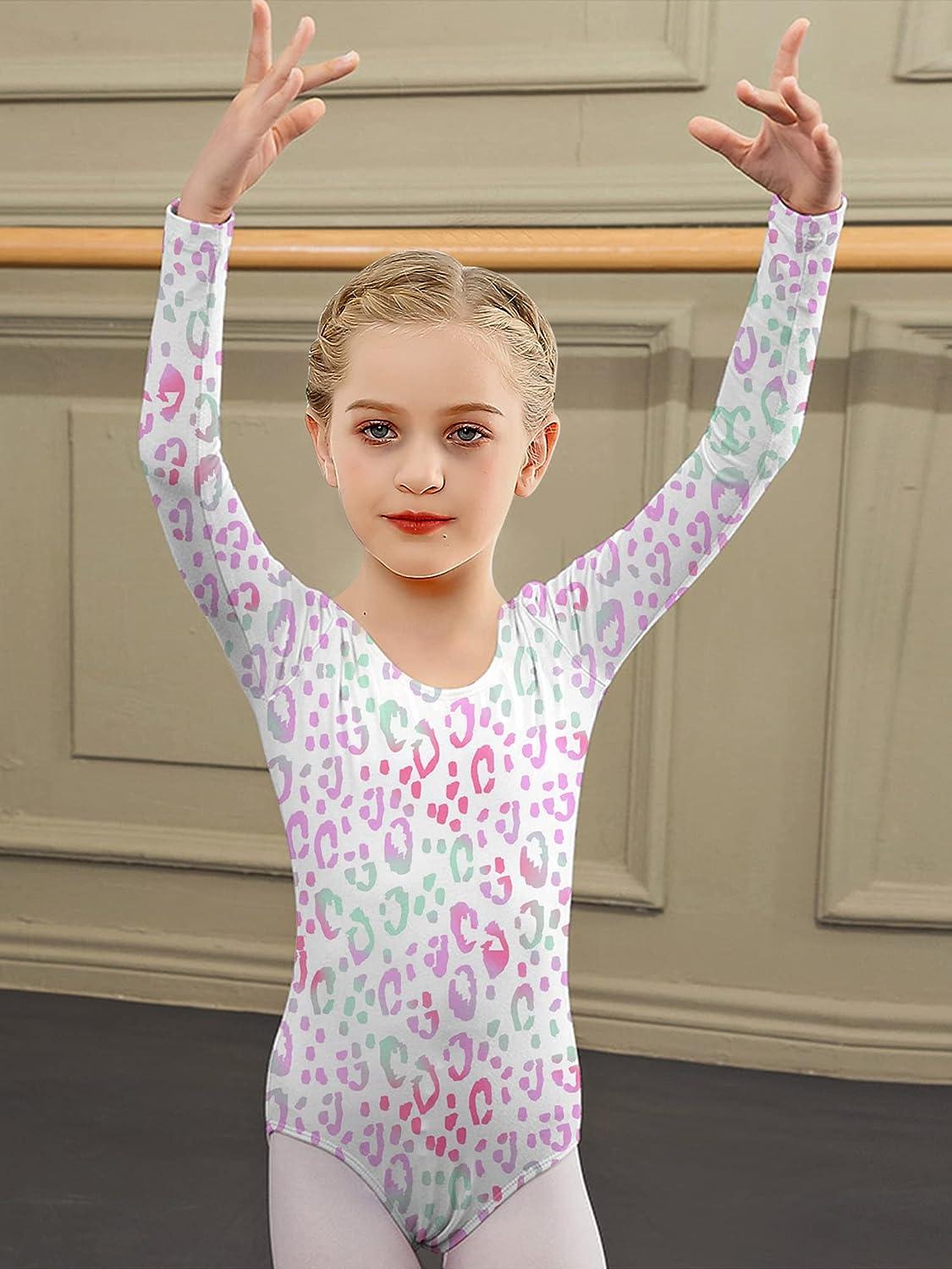 The Fancy Dress® Body Manica Lunga Per Bambina – Stampa Leopardata In Microfibra Elasticizzata – Per Danza, Ginnastica E Tempo Libero, Taglie 5-13 Anni - 3