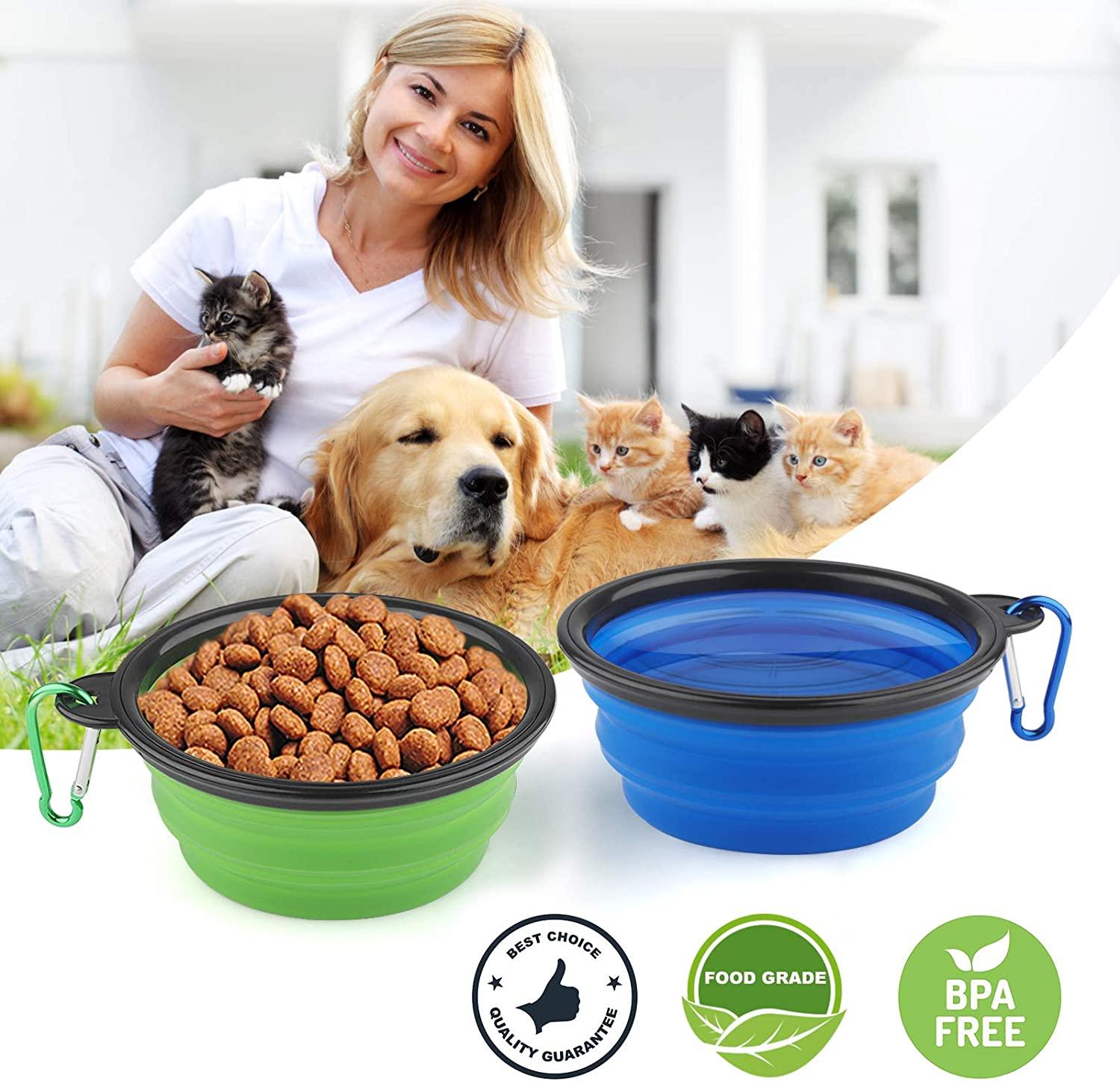 YiMee Collapsible Dog Bowl, Food Grade Silicone Portable Travel