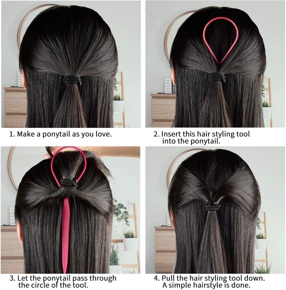BSORO 2pcs Tail Hair Loop Tool Hair Braiding Tool Hair Tools Hair