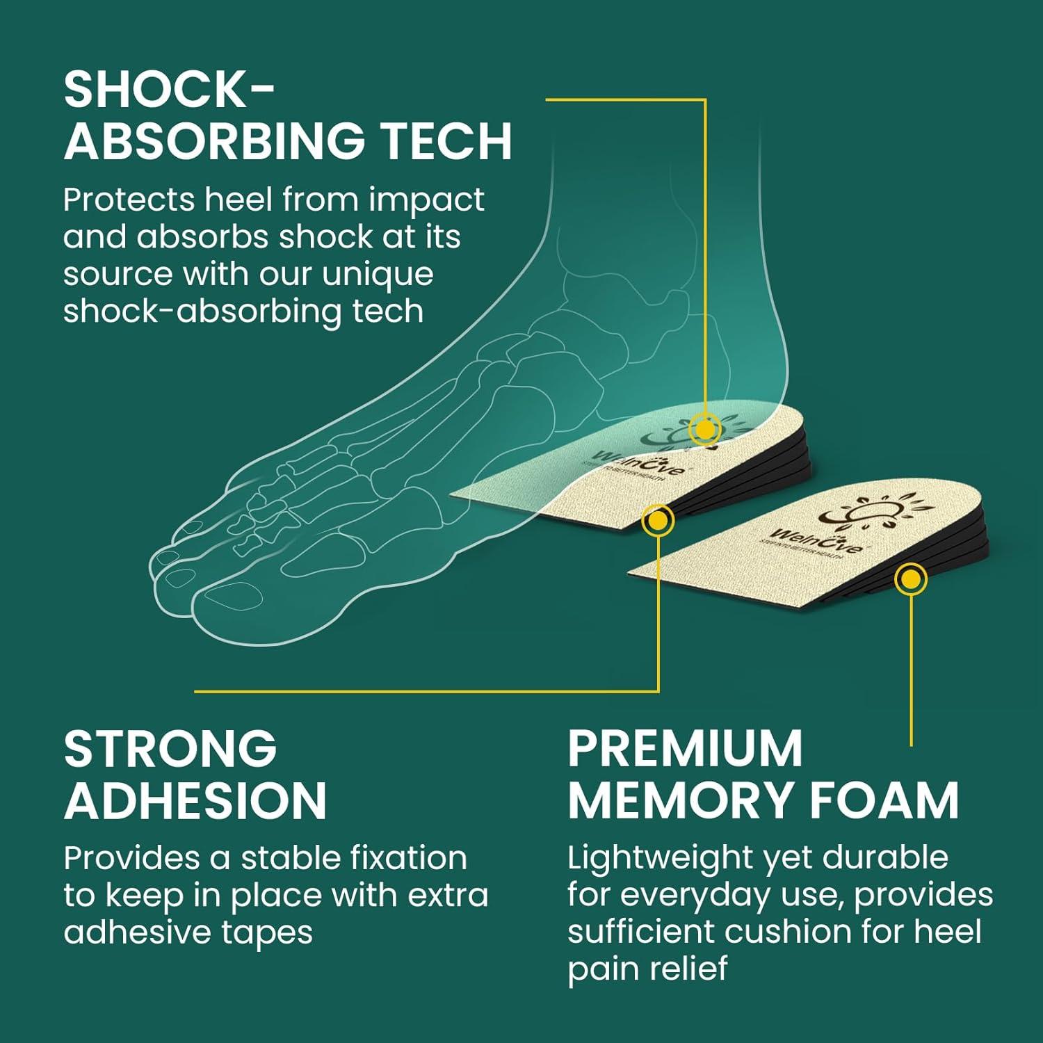 Heel Lift Inserts for Women Shoes Welnove 4 Layers 1 Inch Adjustable