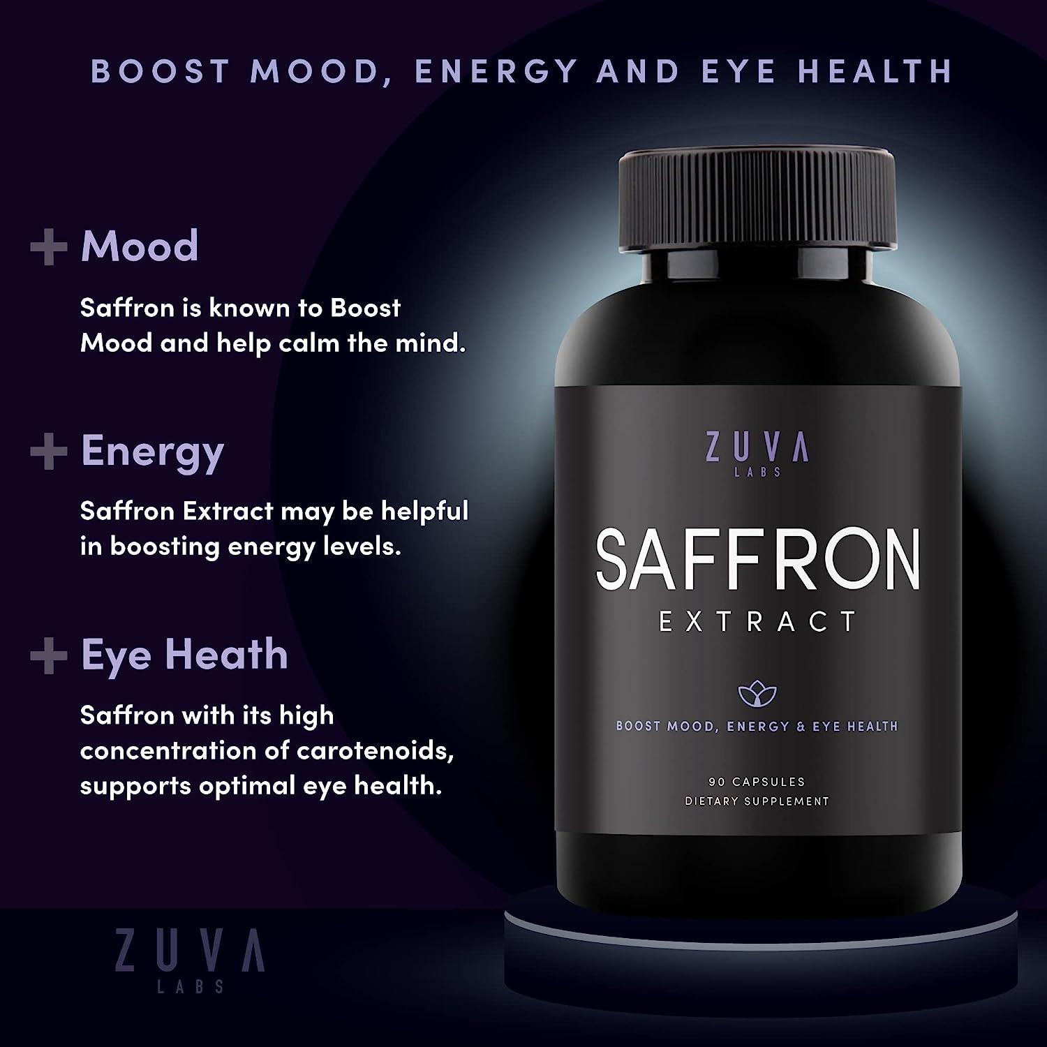 ZuvaLabs Saffron Supplements 100 Pure Saffron Extract Mood Enhancer