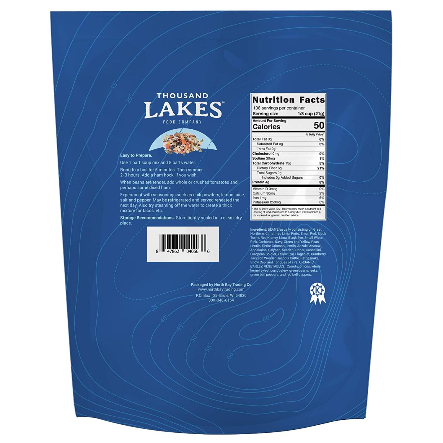 Thousand Lakes 32 Bean and 8 Vegetable Dry Soup Mix Bulk 5 pounds