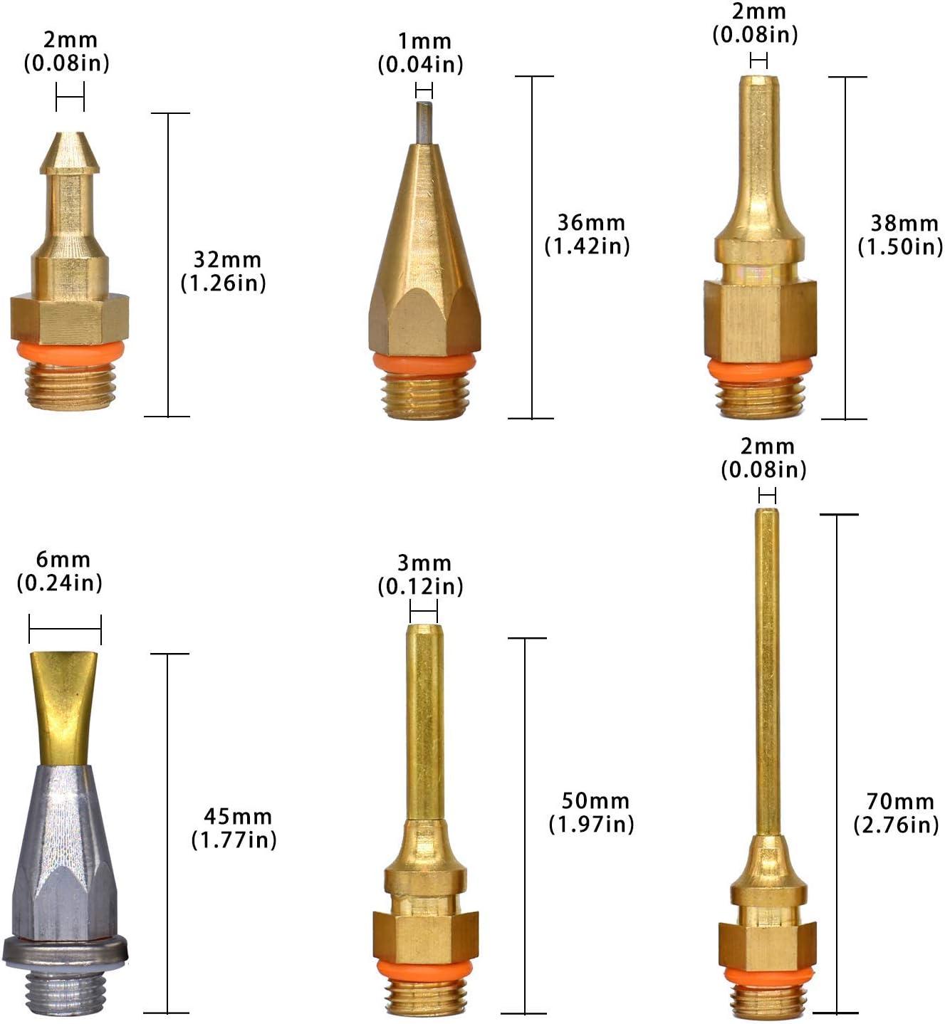 LT Easiyl 3-Piece Hot Glue Gun Nozzle Kit – Brass, 1.5/2.0/3.0 Mm Tips, With Wrench – For DIY, Crafts, Repairs