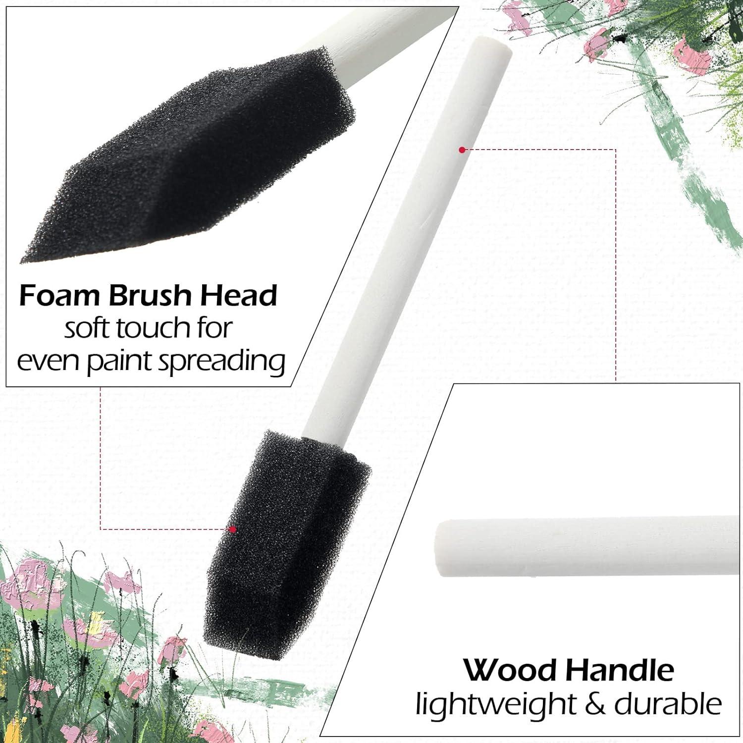 200 Pack Foam Brush Bulk Foam Paint Brushes Sponge Black Foam Brushes for Painting 1 Inch with