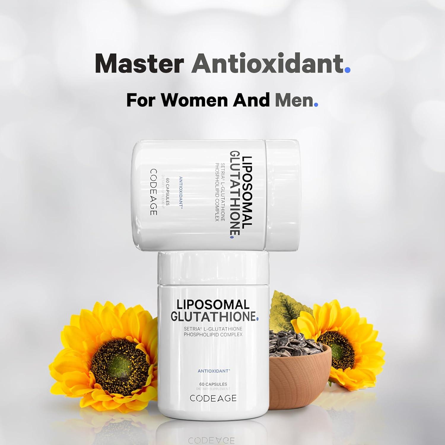 CodeAge Liposomal Glutathione - Antioxidant Supplement | 60 Capsules | Buy  Now with Express International Delivery