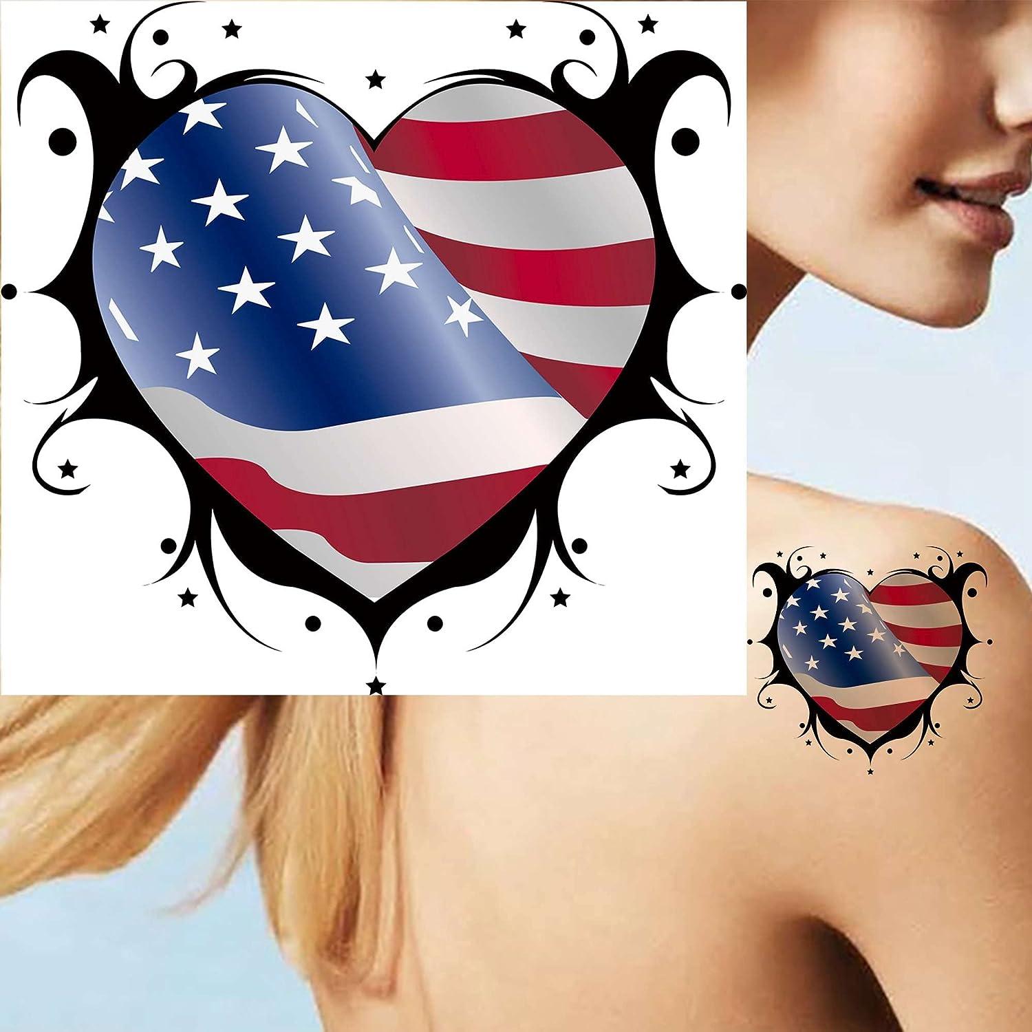 Stylish American Flag Tattoos for Women
