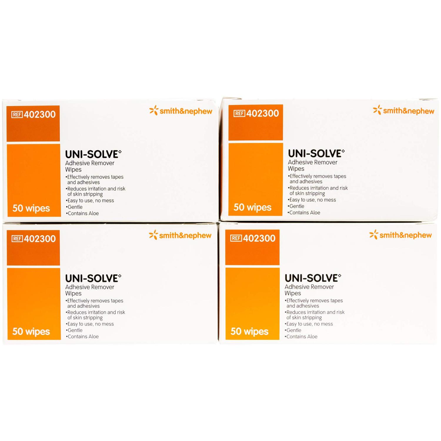 Uni-Solve Adhesive Remover Wipes 50 ct - 4 Pack | Buy Now with Express ...