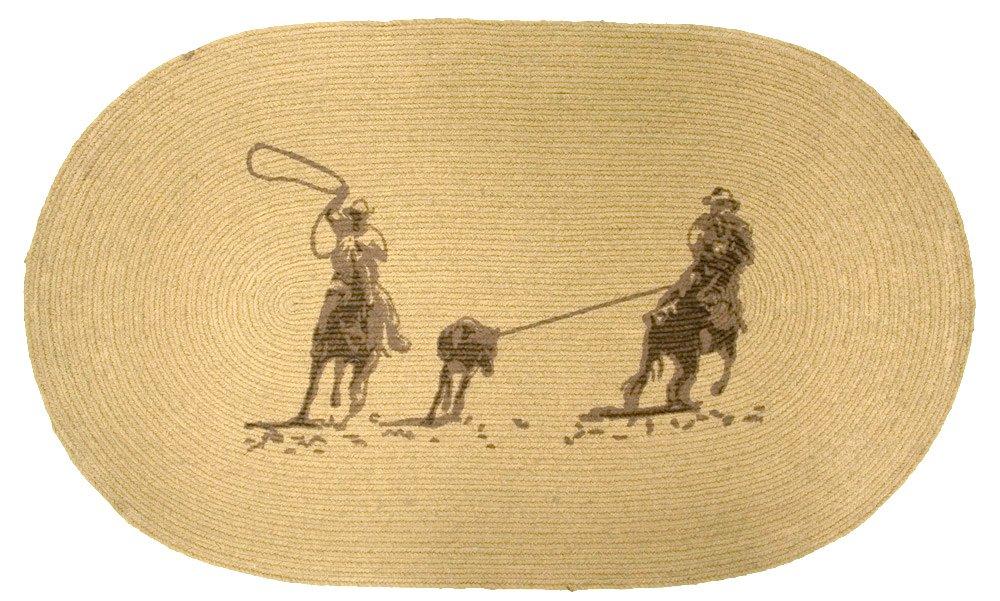 HiEnd Accents Team Roping Western Jute Rug - Rustic Elegance for Your ...