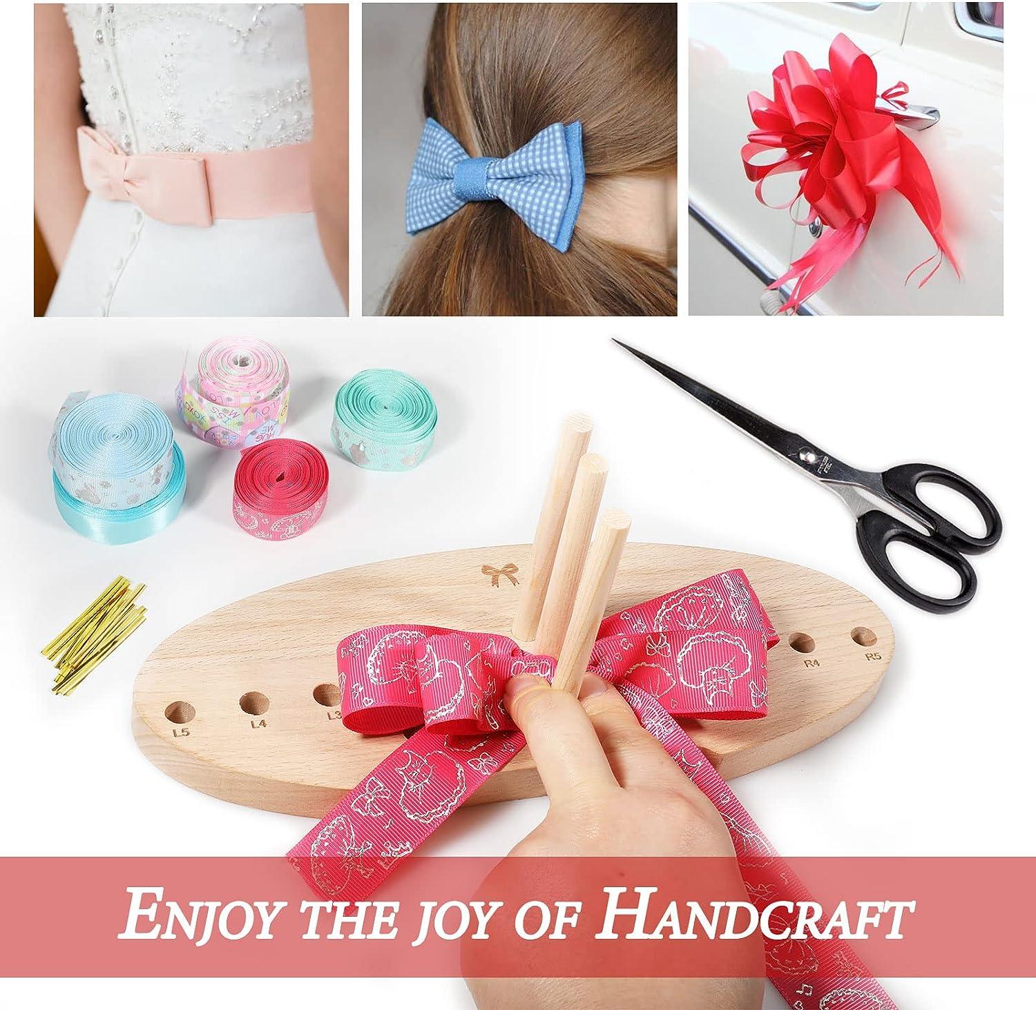 Bow Maker for Ribbon Wreaths,Wooden Bow Making Tool for Crafts Hair Bow  Makers Decoration for DIY Christmas Holiday Gift 