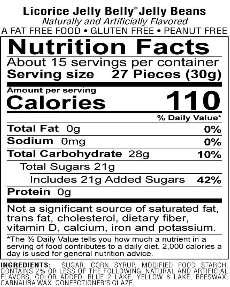 Jelly Belly Licorice Jelly Beans 1 Pound (16 Ounces) Resealable Bag
