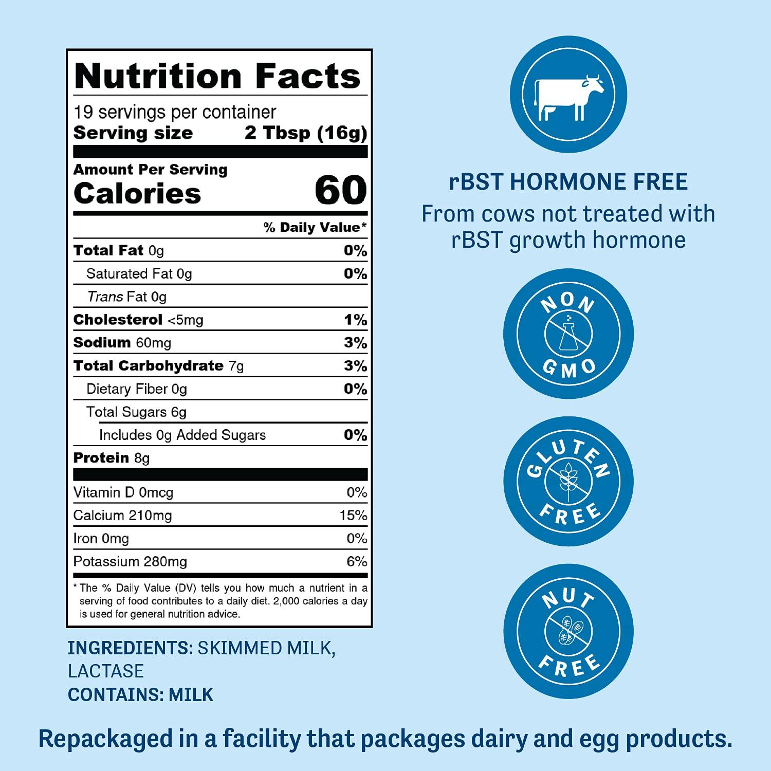 Judees Lactose Free Skim Milk Powder 11 oz 100 NonGMO and rBST