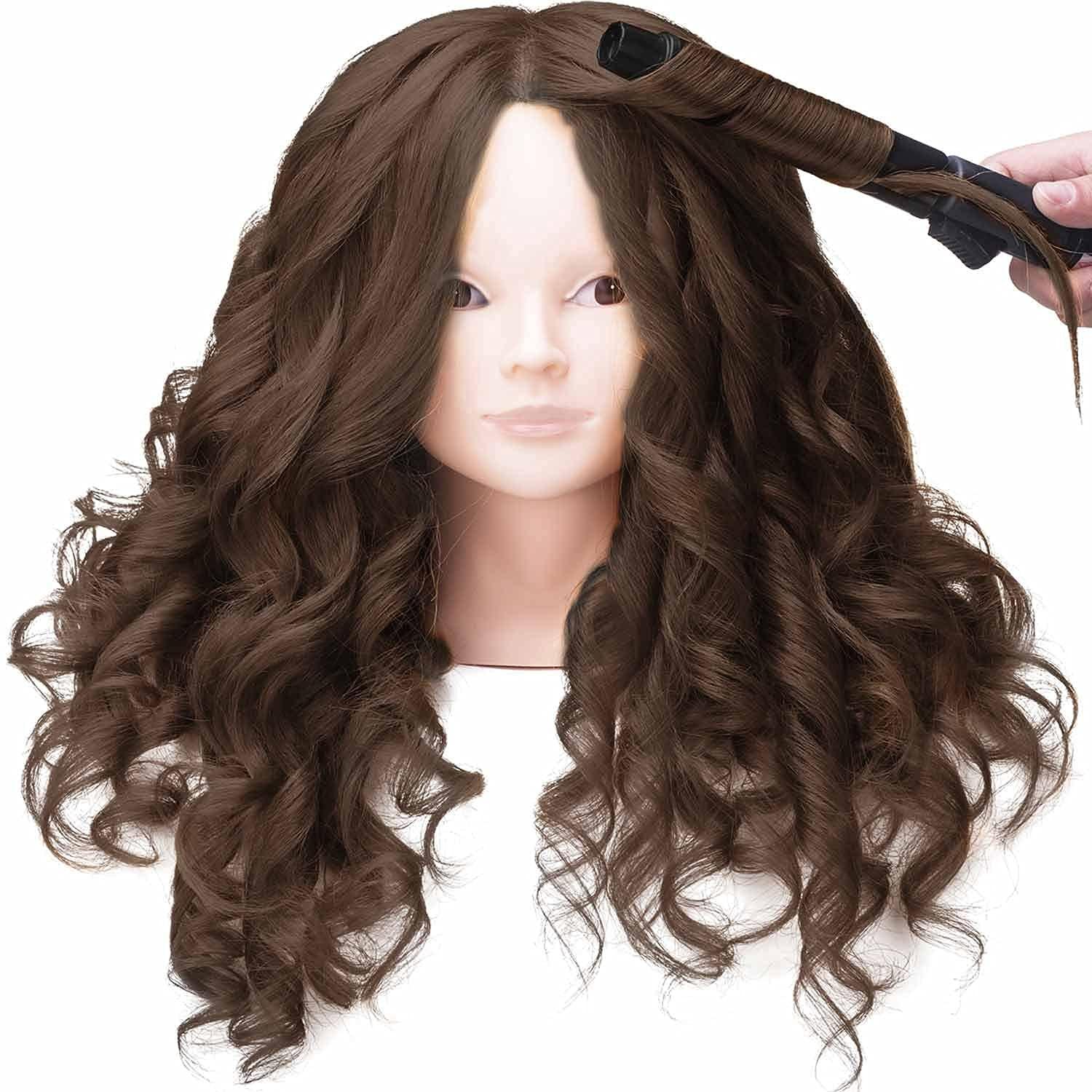 Mannequin Head With Hair 26 inch 60% Real Hair Mannequin Head for Hair  Styling Salon Cosmetology Training Head Hairdresser Practice Head (26inch