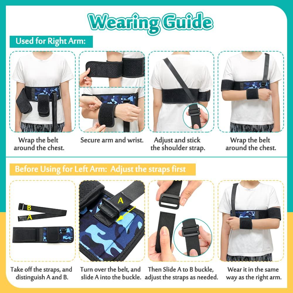 Mybow Pediatric Shoulder Immobilizer Kids Arm Sling for Shoulder Injury