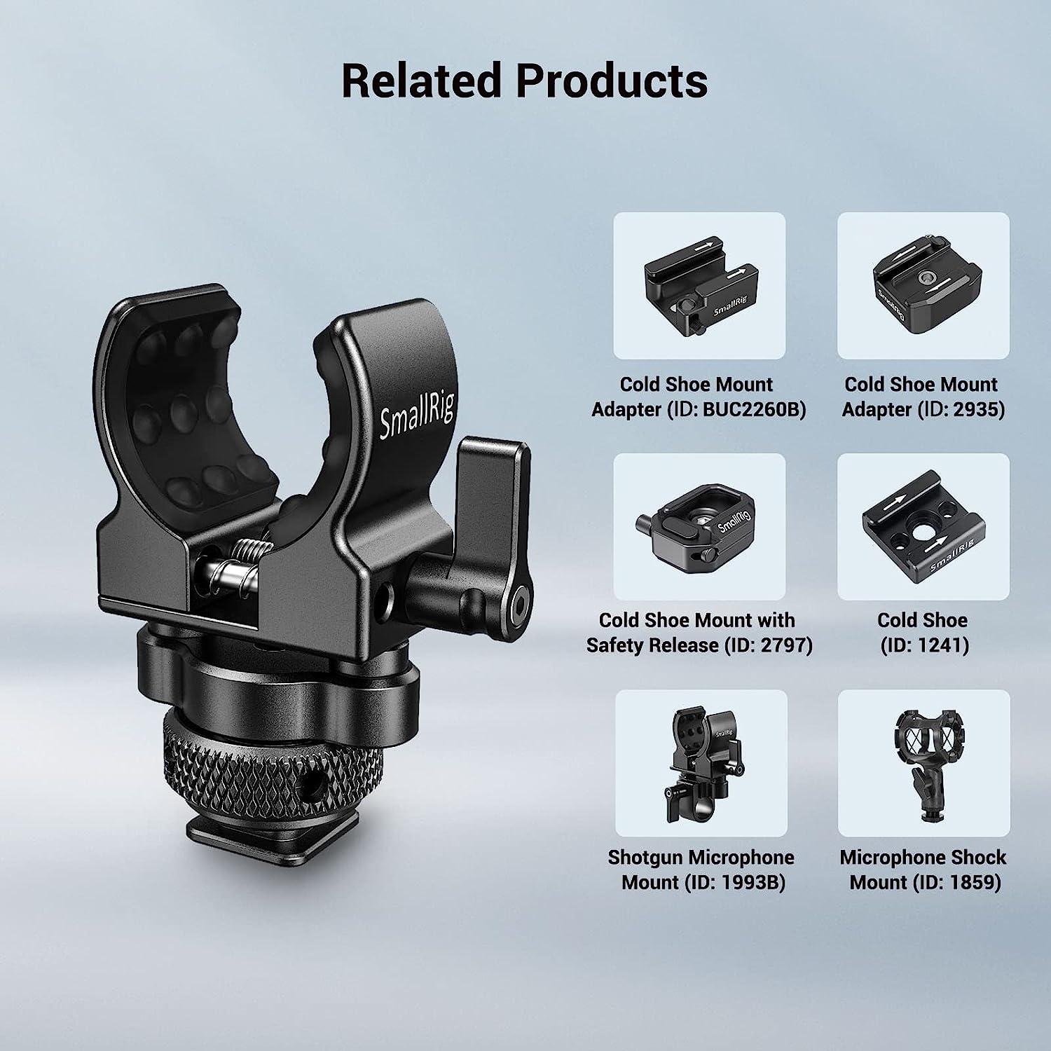 SmallRig Shotgun Microphone Holder with Builtin Silicone Bumps for