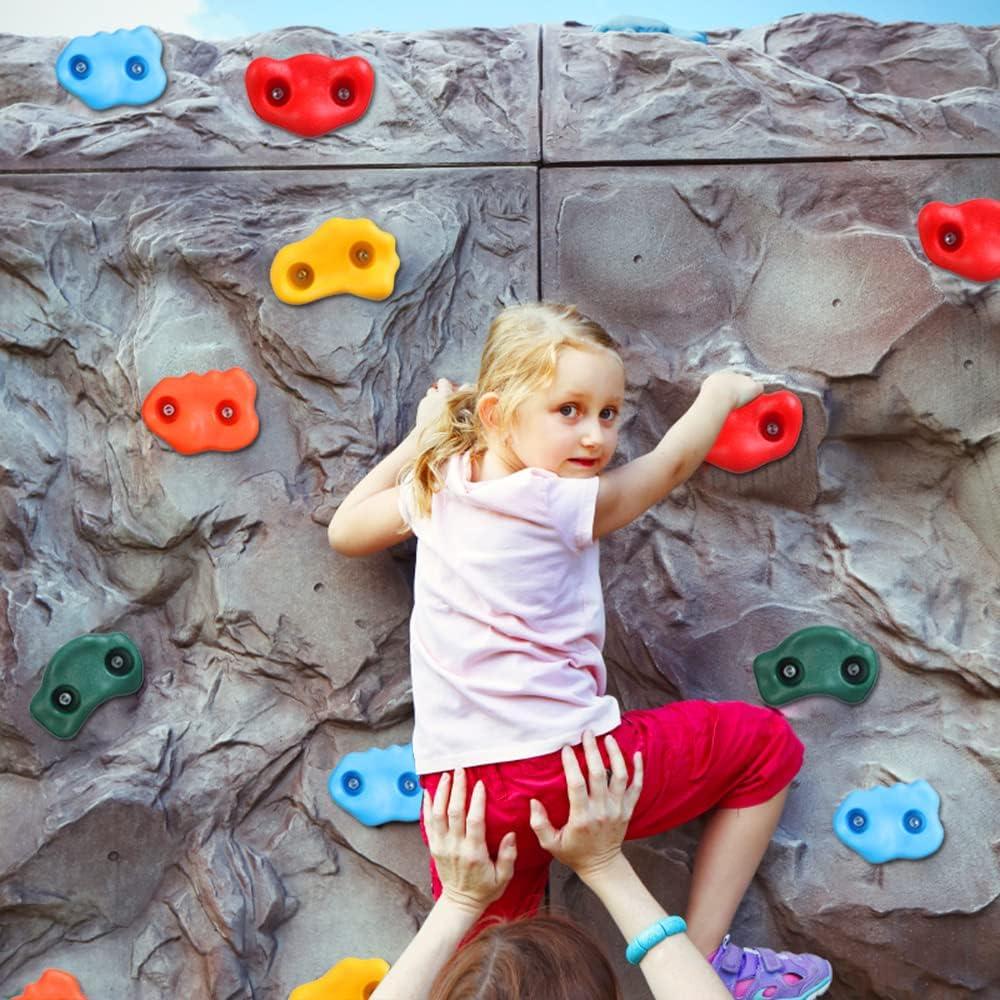 Geavo 25Pcs Rock Wall Climbing Holds For Kids With 2 Handles