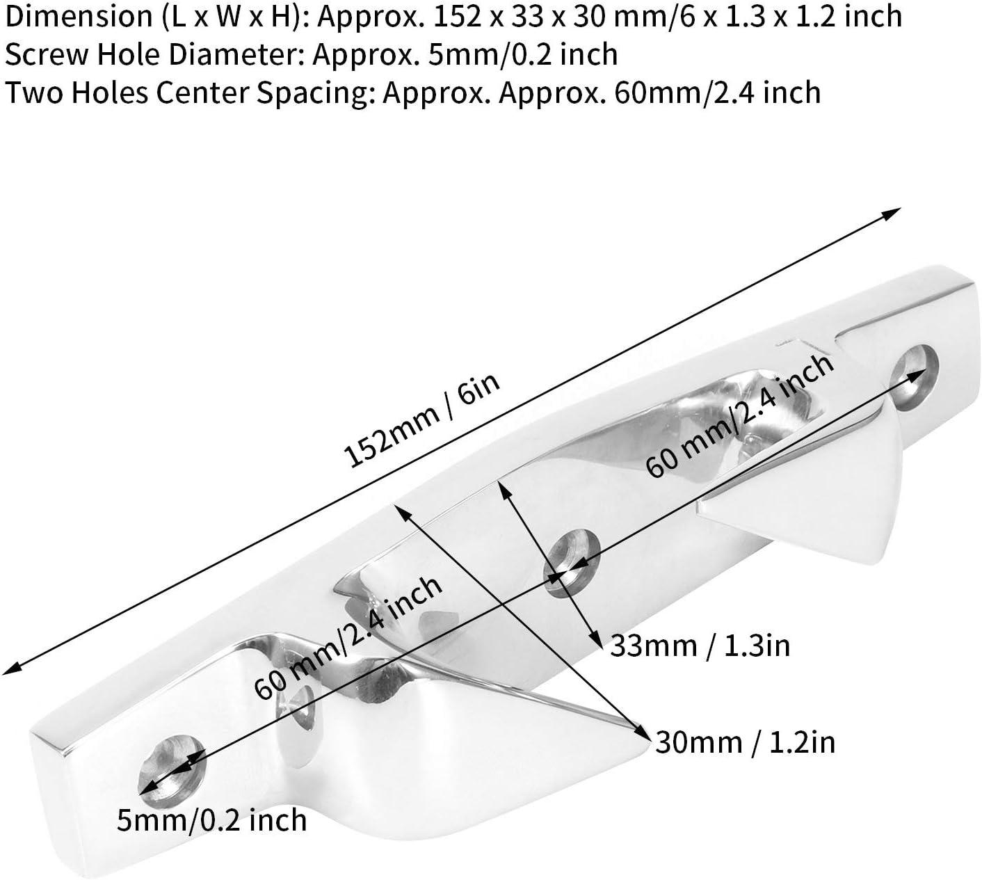 Mooring Cleat, 2pcs 6in Anchoring Mooring Cleats Left and Right Hollow