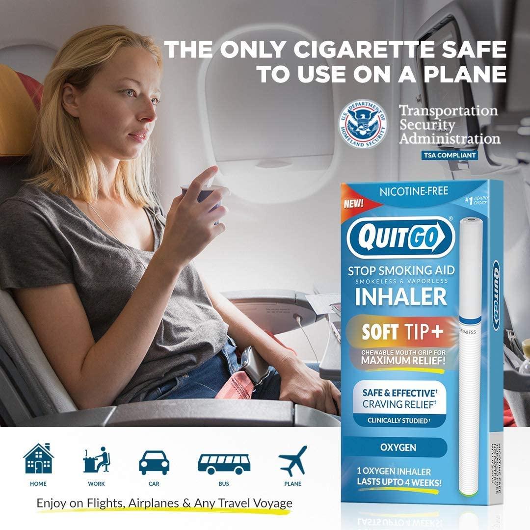 QuitGo SoftTip Smokeless VaporLess Inhaler (1 Pack, Oxygen Inhaler)