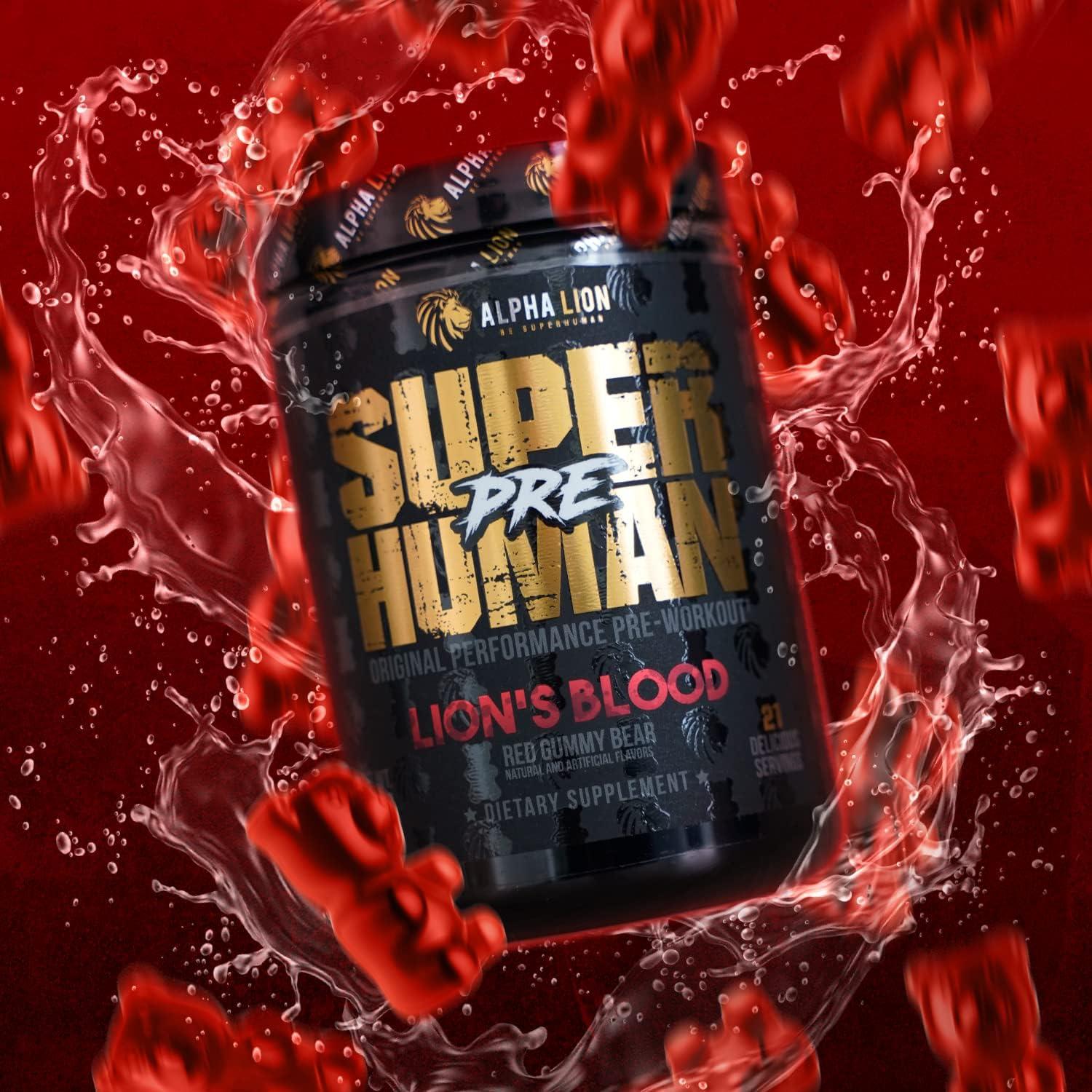 ALPHA LION Pre Workout Powder Lion's Blood Flavor Enhanced Energy