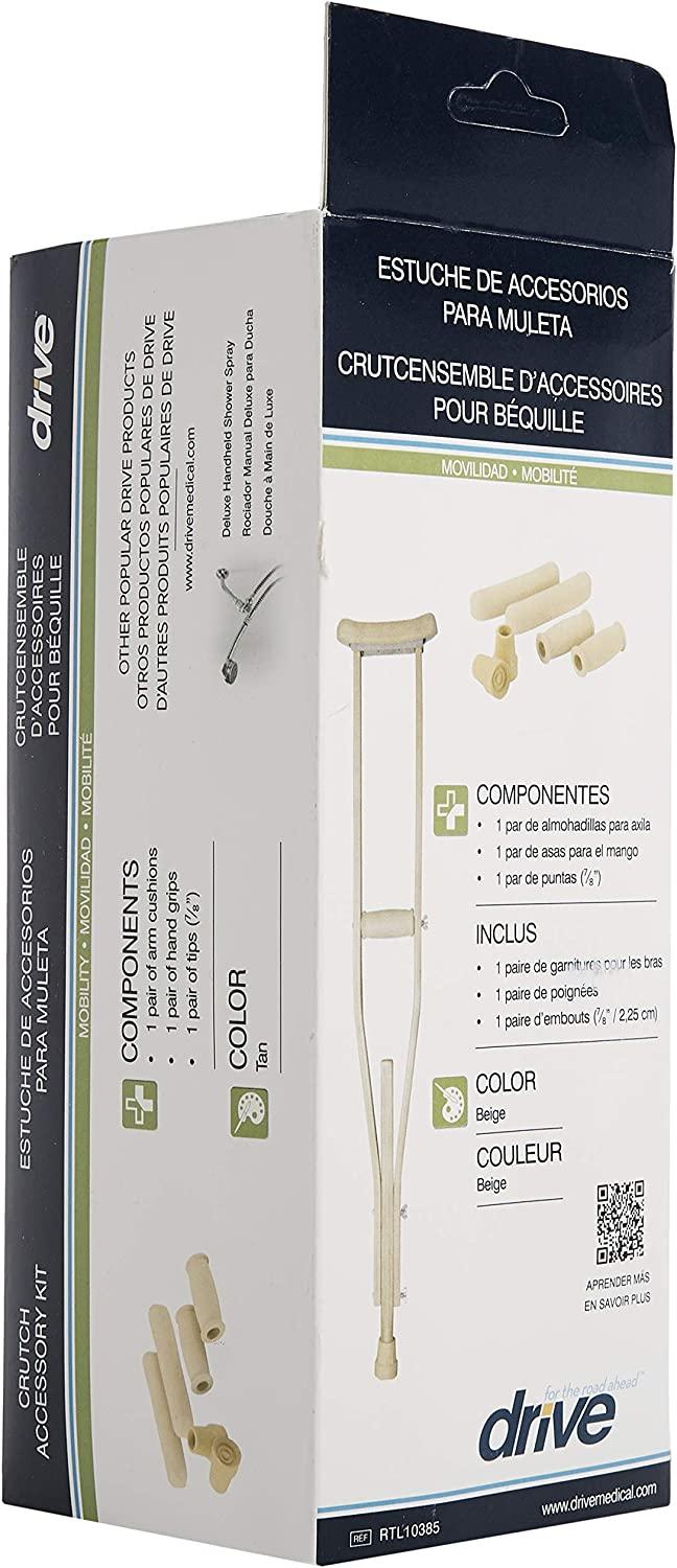 Drive Medical Crutch Accessory Replacement Kit, Tan