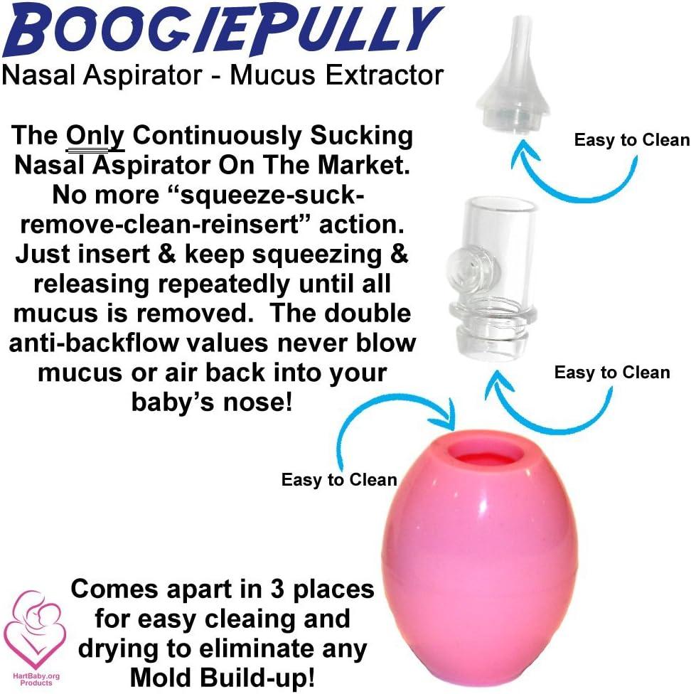 BoogiePully Baby Nasal Aspirator. Cleanable Reusable. Anti Back