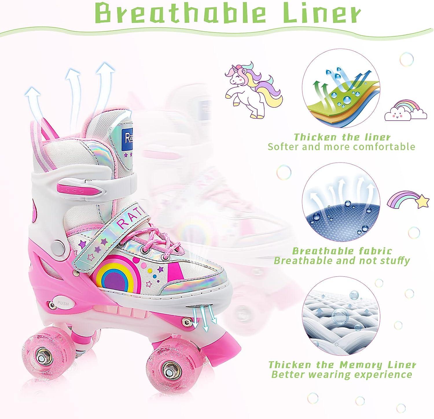 Kids Roller Skates for Boys Ages 612, RATIKY Adjustable Roller Skates