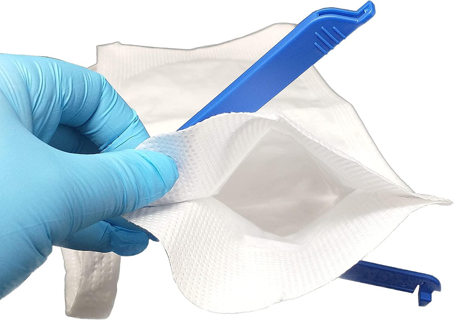 Pack of 5 Refillable Ice Bags with Clamp Closure Large 61/2 x 14