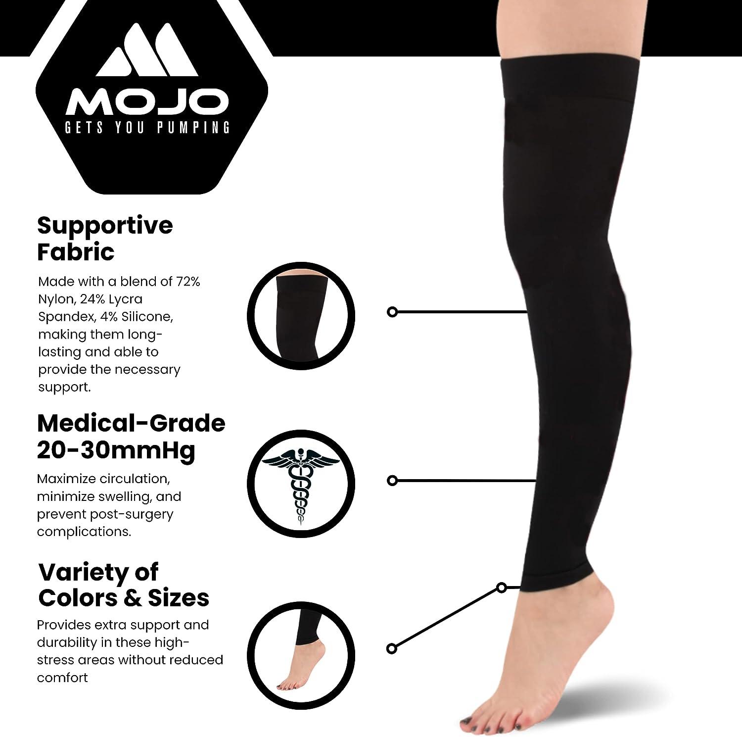 Mojo Compression Socks Women's ThighHigh Leg Sleeves for Chronic