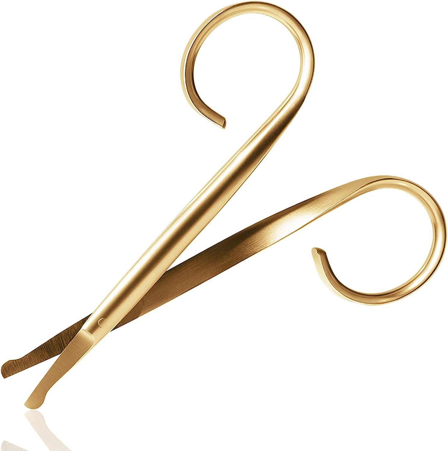 Rubis Duck Gold Hair Removal Scissors - Round Tip Eyebrow and Beard ...