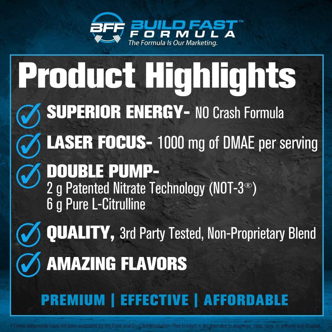 BLITZ3D Ultra Concentrated Pre Workout Powder for Men & Women Premium