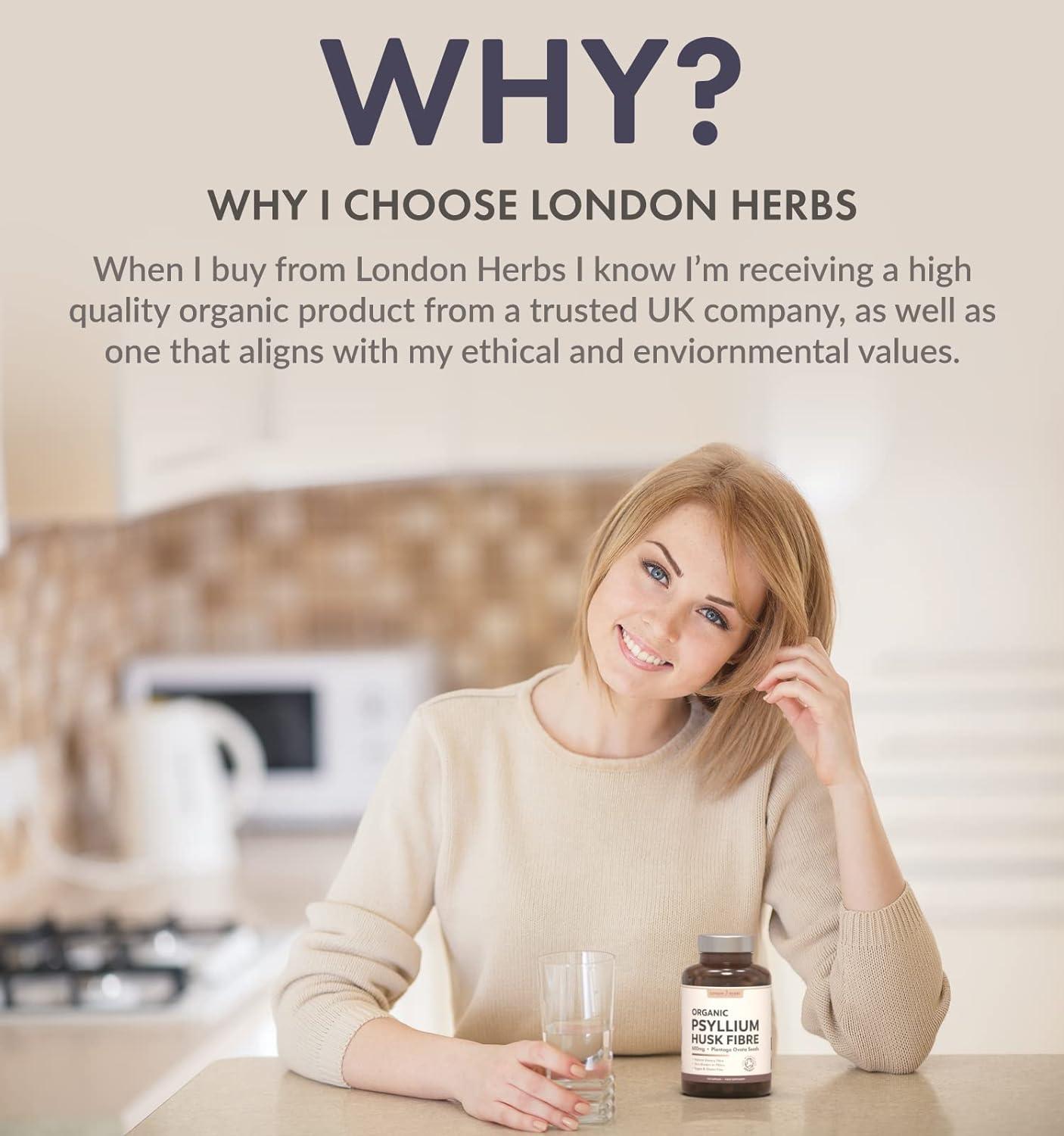 Organic Psyllium Husk Capsules 1200mg Fibre Supplement High