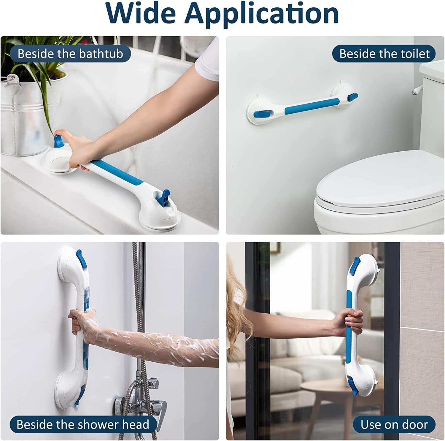 LEVERLOC Grab Bars for Bathtubs and Showers, 17inch Handicap Grab Bars