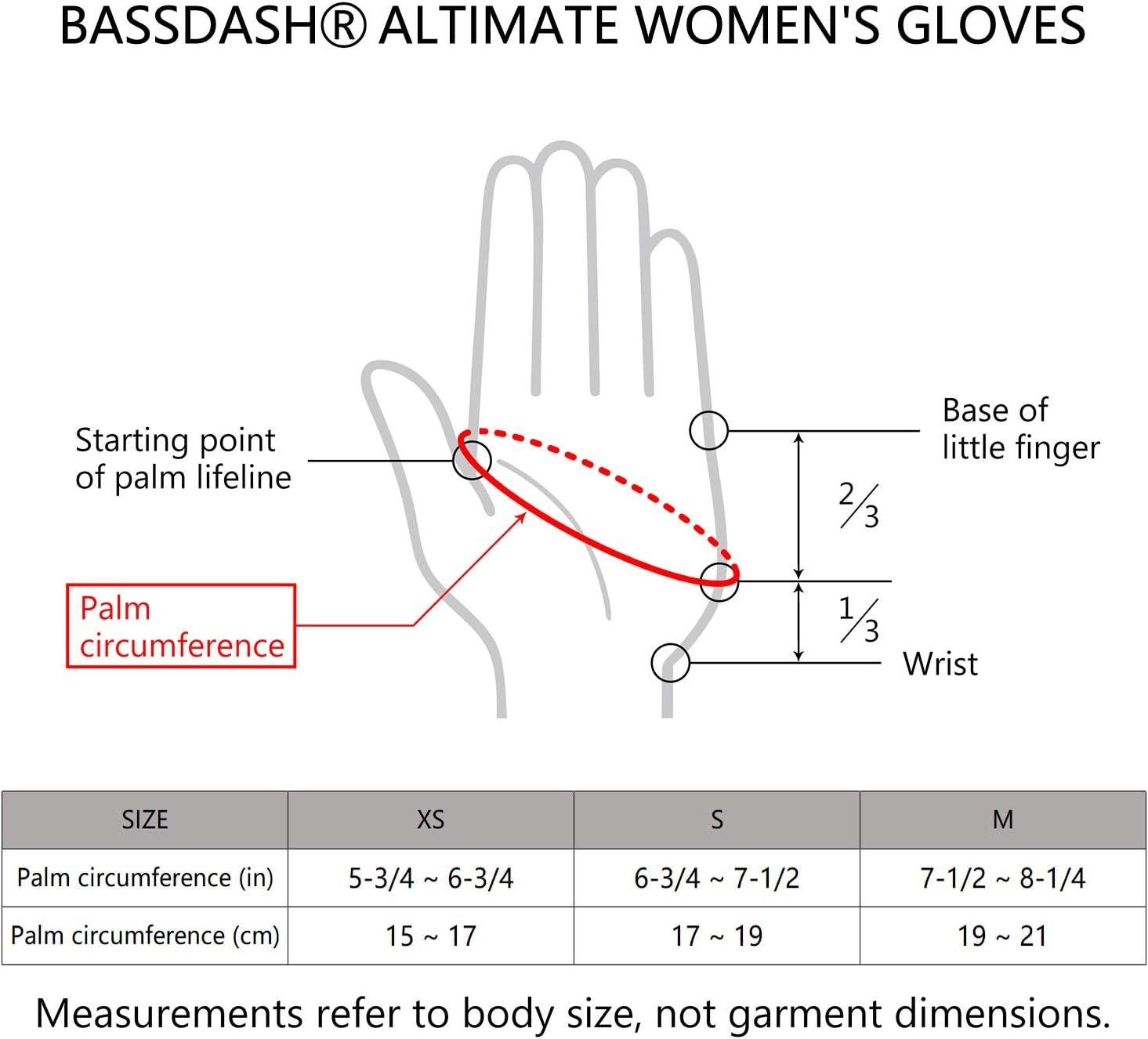 BASSDASH ALTIMATE UPF 50+ Women's Fingerless Fishing Gloves - UV Sun Protection For Kayaking, Hiking, Cycling & Outdoor Sports
