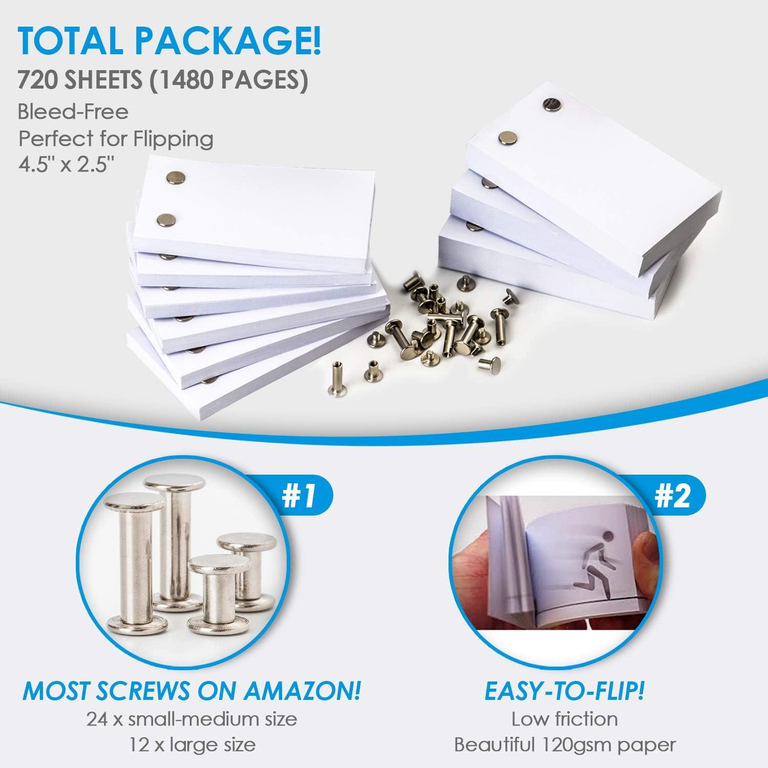 720 Sheets Blank Flip Book Paper for Animation - Works with