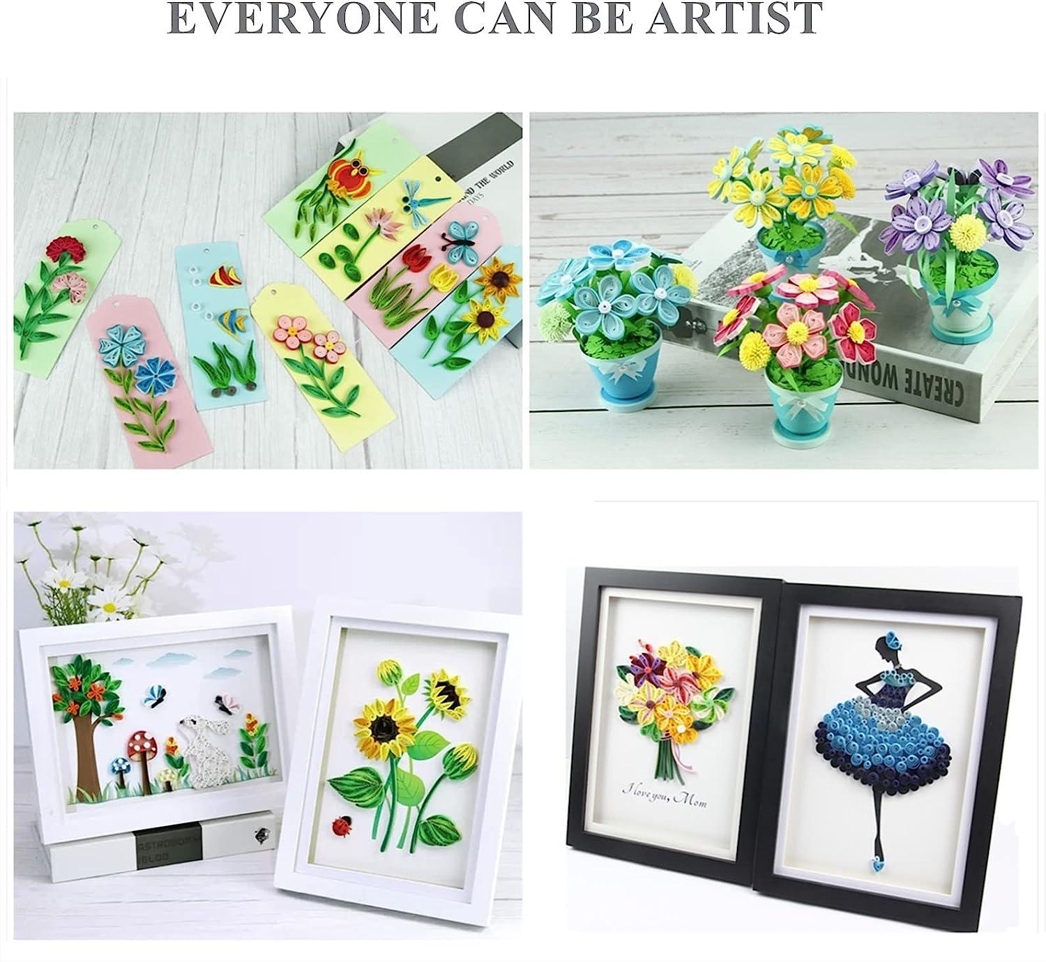 YURROAD Paper Quilling Kit 3mm/5mm/10mm 1740pcs Quilling Paper Strips